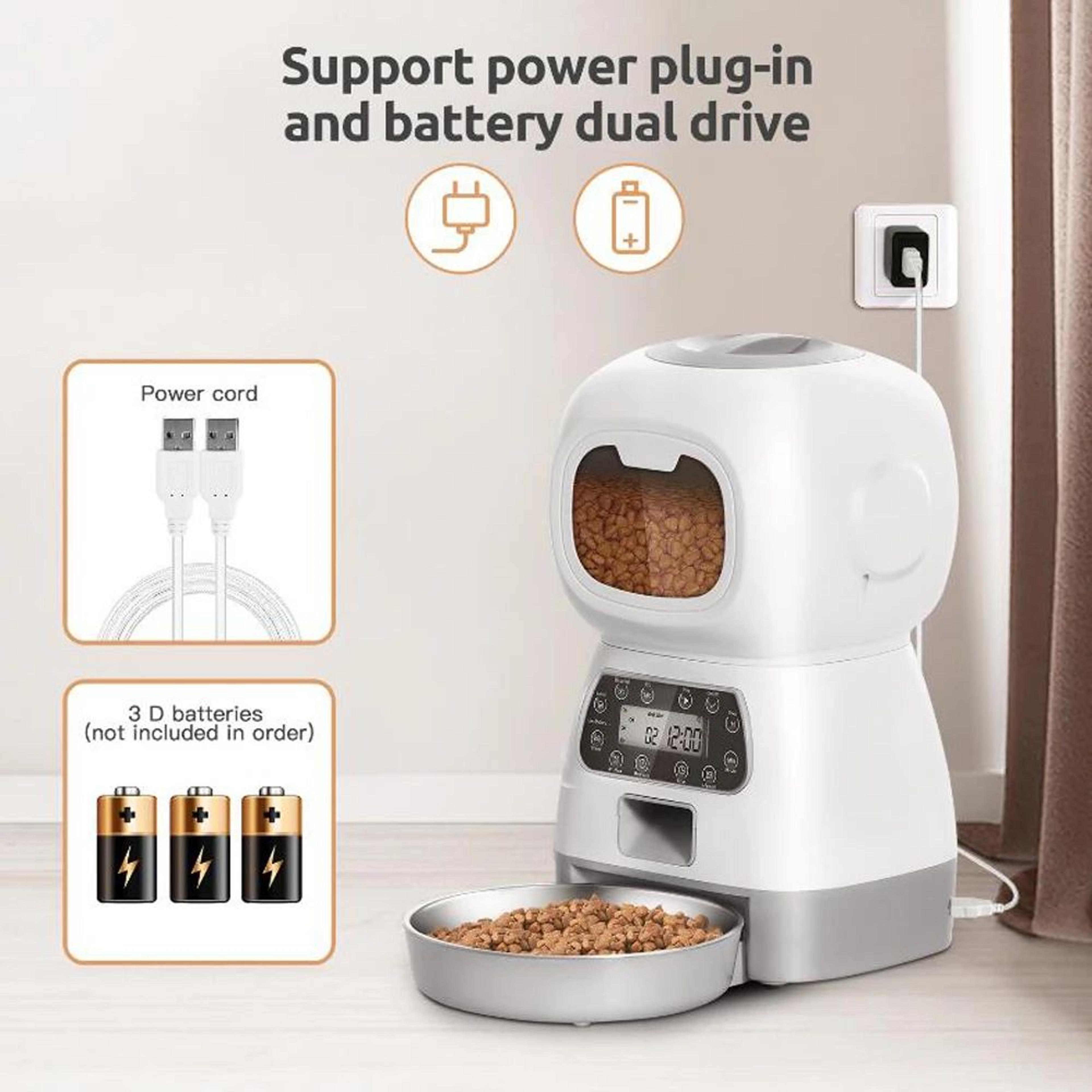 1183 Fl Oz WiFi Smart Automatic Pet Feeder  Timed Cat  Dog Food Dispenser With Voice Recorder And S 4