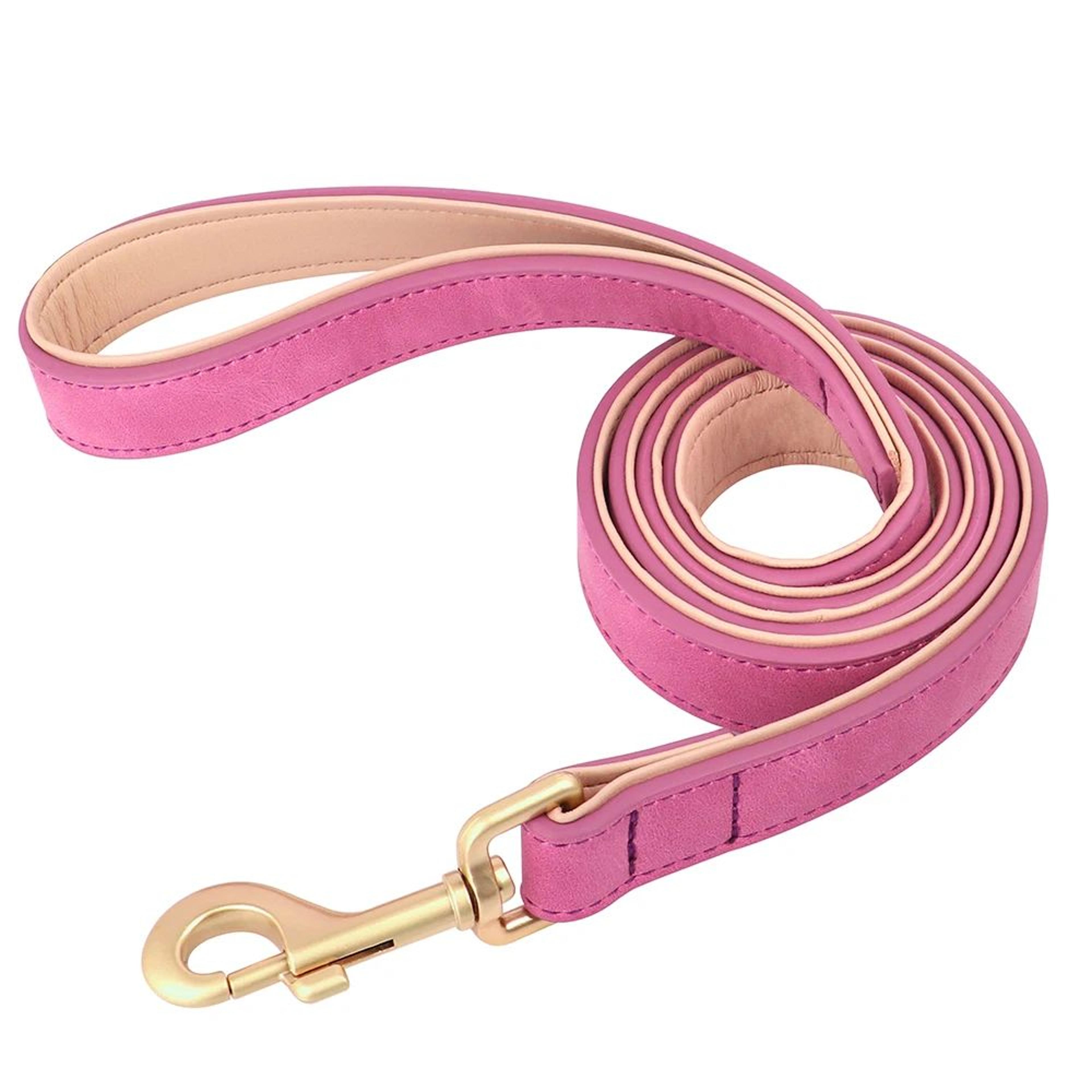 Soft Padded PU Leather Dog Collar  Leash Set  Adjustable Walking Lead For Small Medium  Large Dogs 20