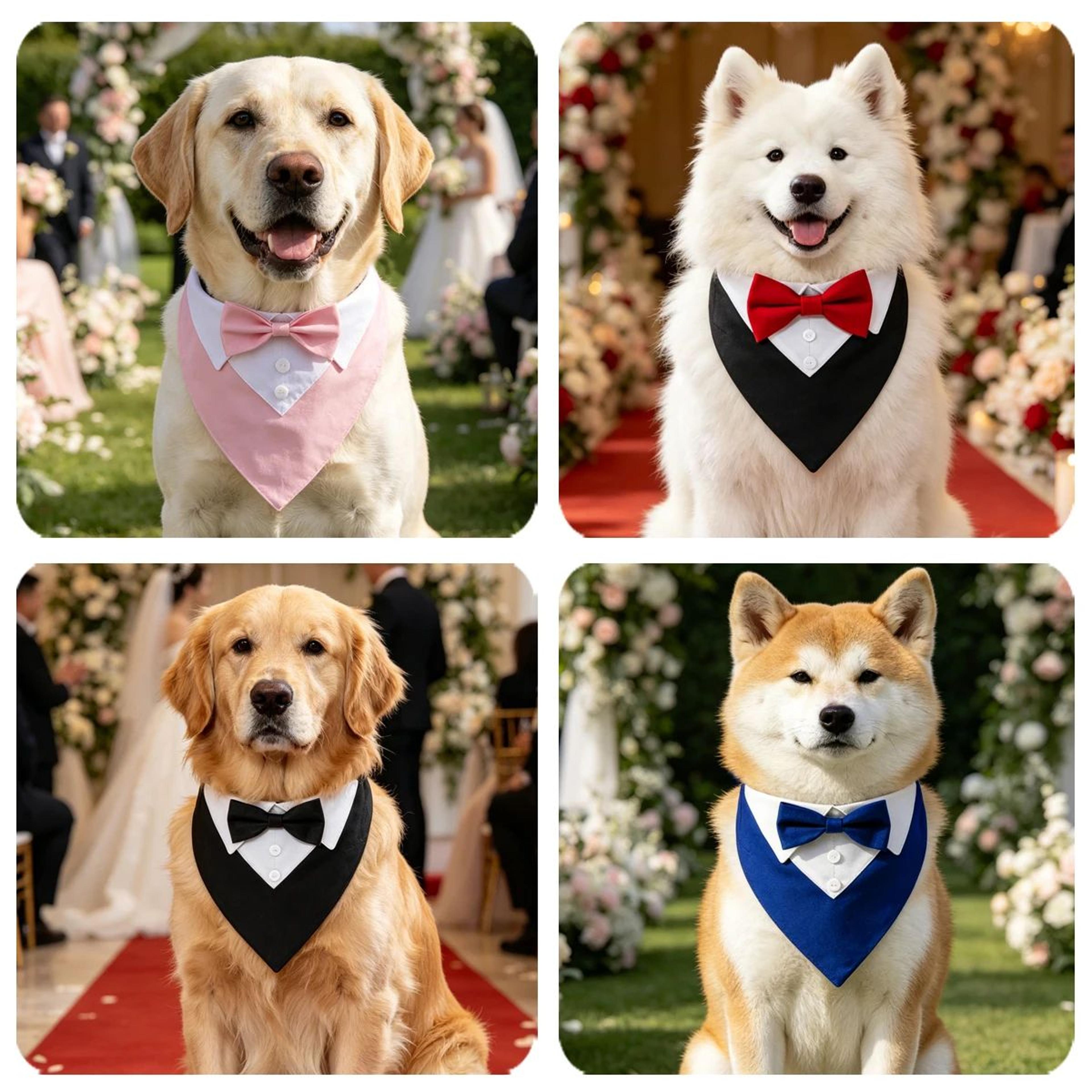 Formal Bow Tie Dog Collar Tuxedo Bandana  Adjustable Wedding  Party Necktie Collar For Dogs Cats  R 3