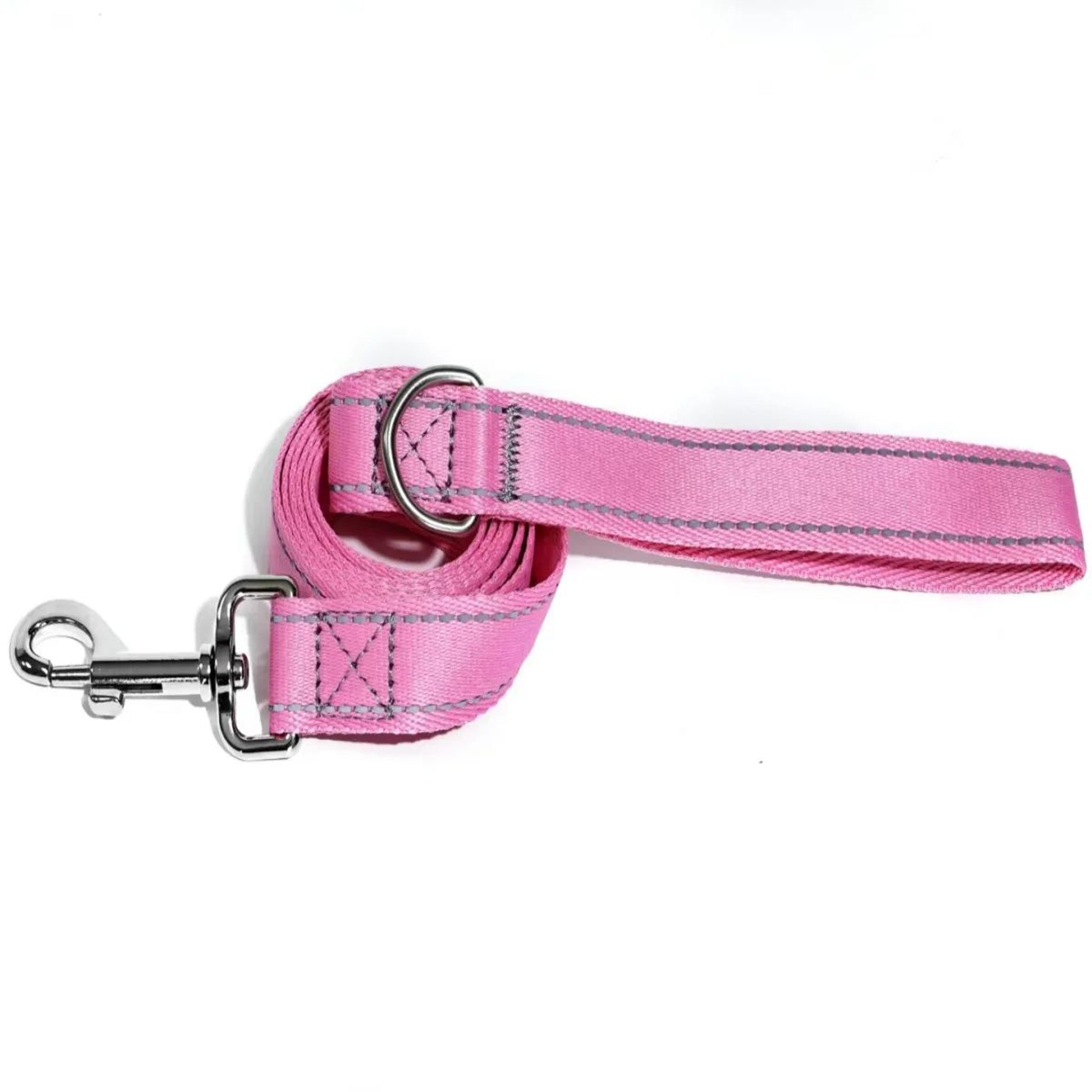 Reflective Nylon Dog Leash 5ft  Heavy Duty Walking Lead With 360 Swivel Clasp Comfort Handle  Night 10