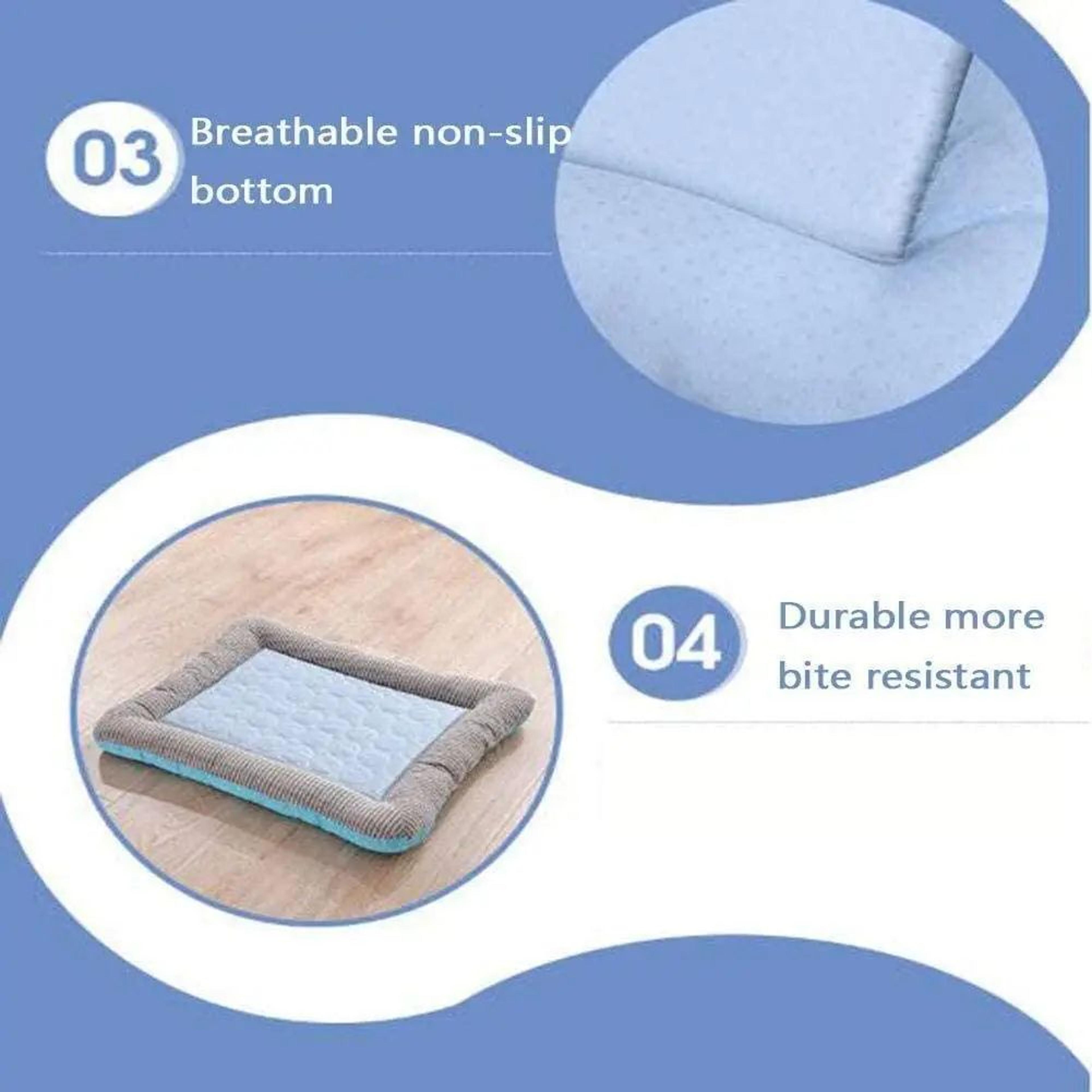 Pet Cooling Mat Bed For Dogs  Cats  Breathable Ice Silk Summer Sleeping Pad Soft Washable Cooling B 3
