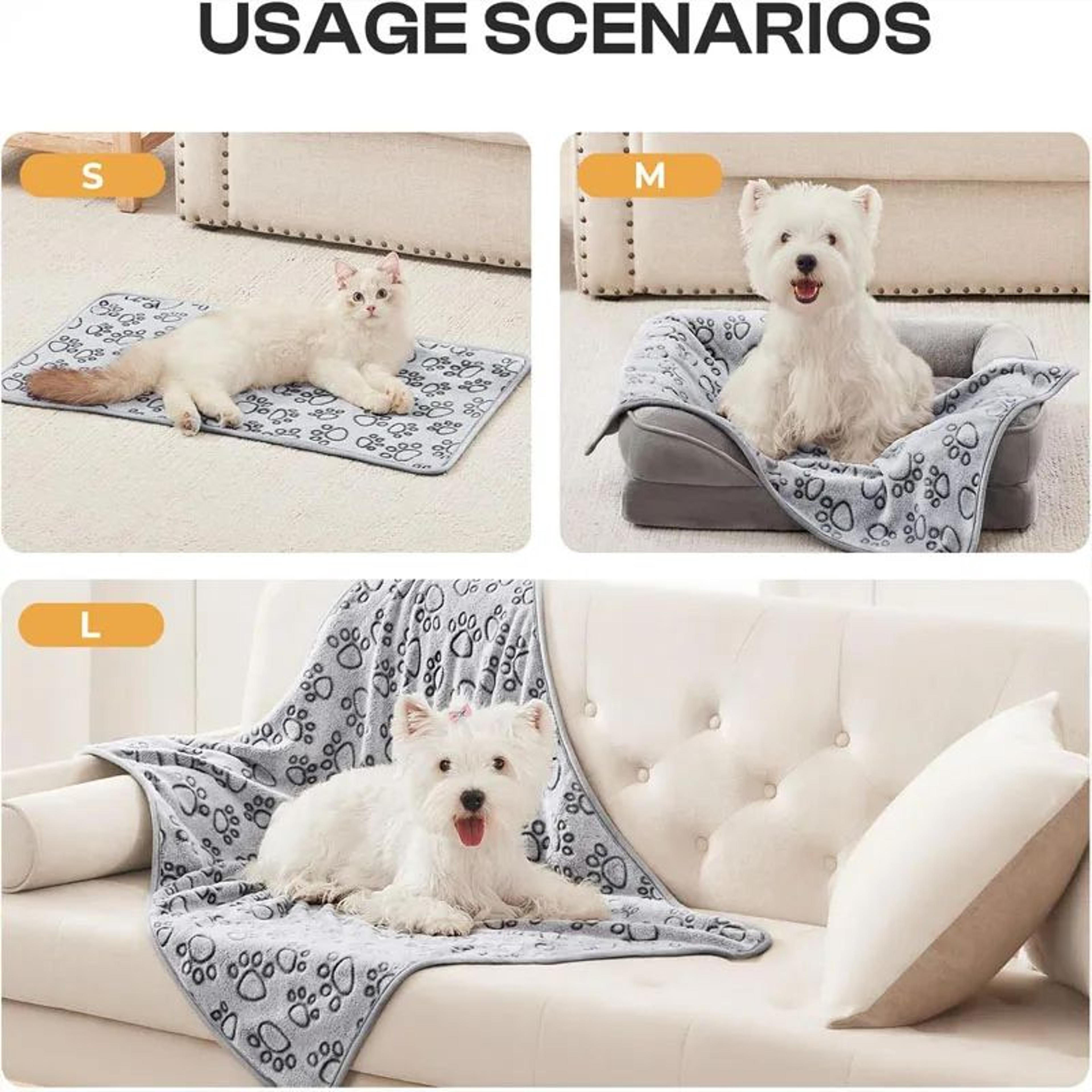 2Pack Soft Fluffy Pet Blanket  Cute Paw Print Cartoon Throw Mat For Dogs  Cats Warm Cozy Sleeping C 5