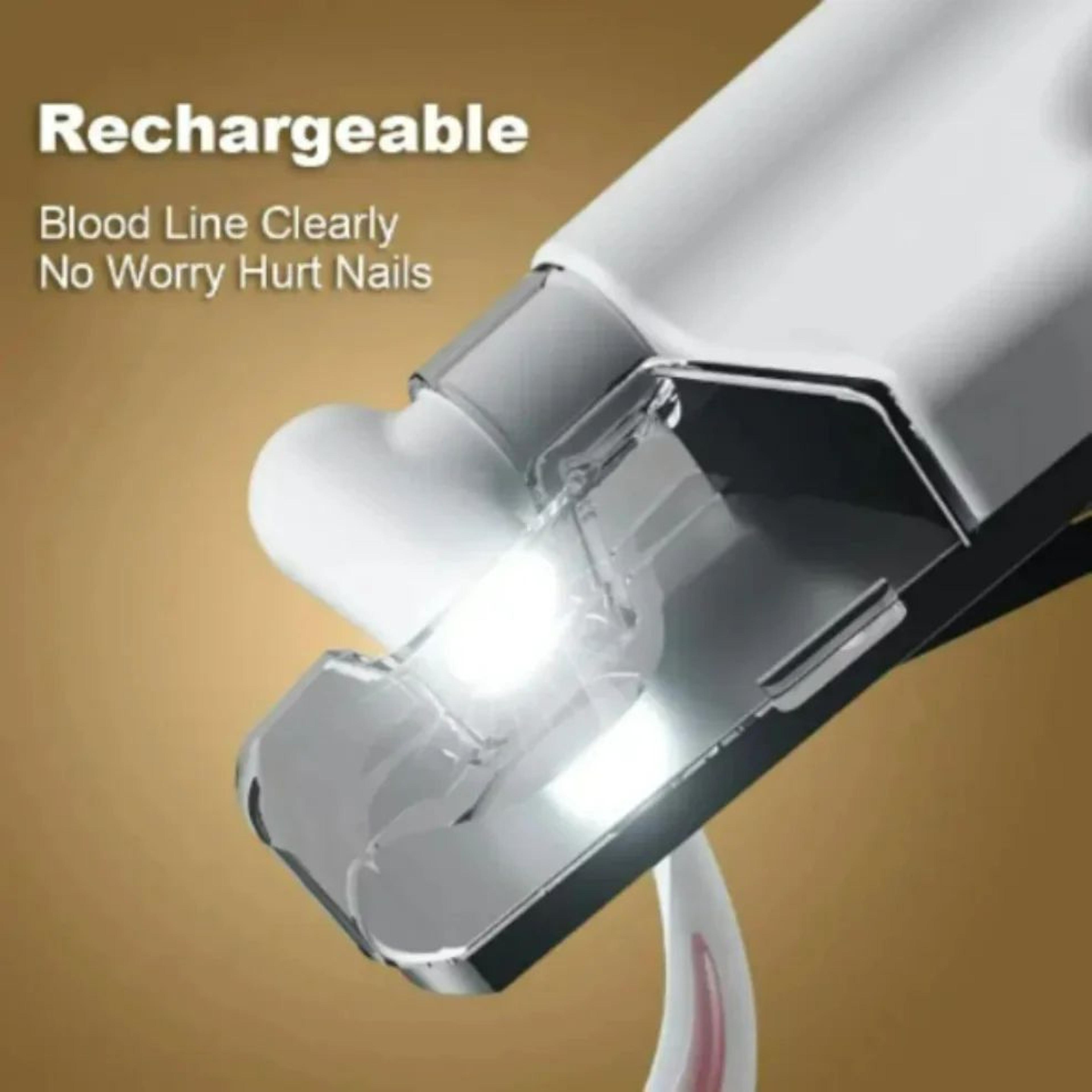 LED Pet Nail Clipper With Safety Light  USB Rechargeable Dog  Cat Nail Trimmer With Nail File  Stor 1