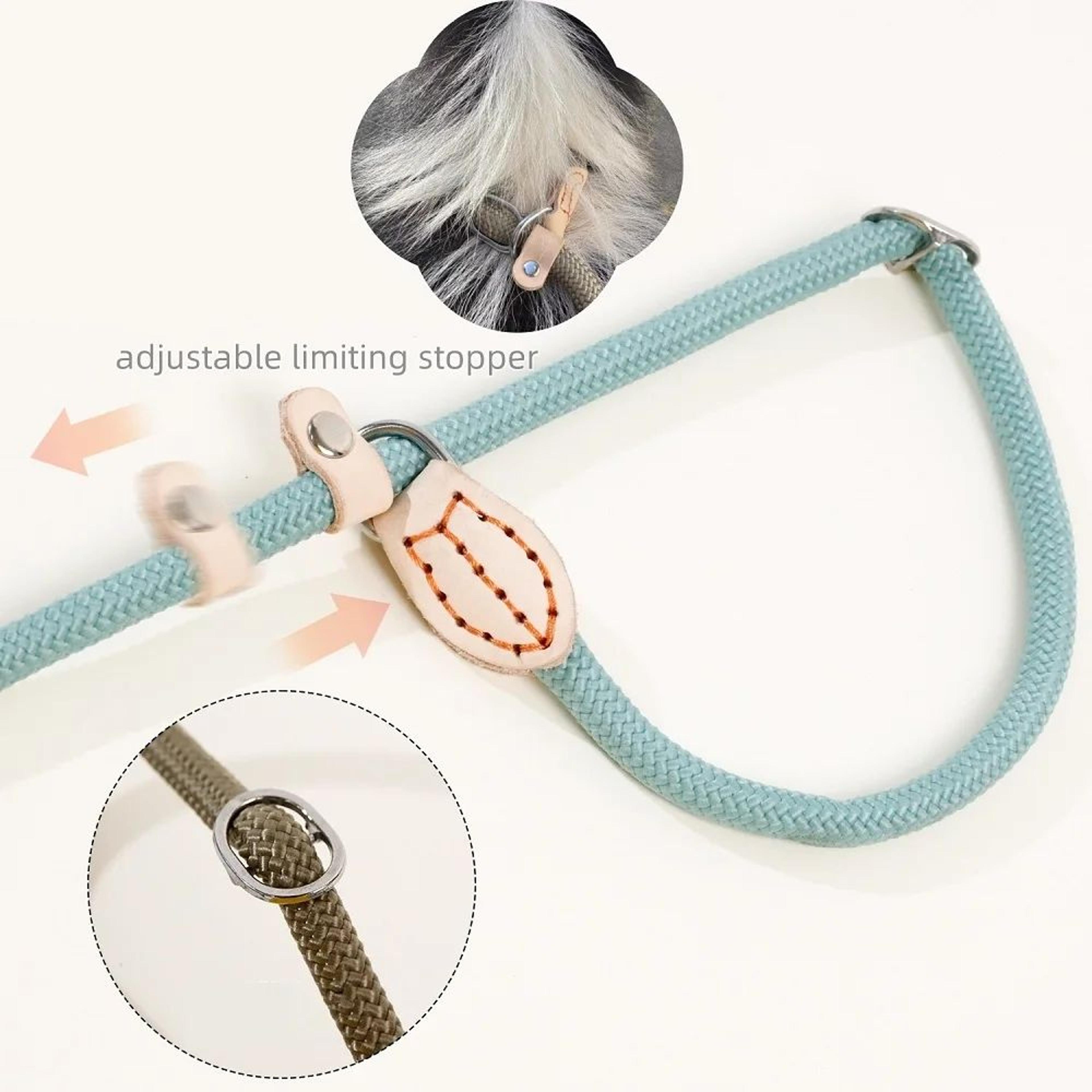 Heavy Duty Braided Slip Rope Dog Leash  Adjustable Loop Training Lead For Medium  Large Dogs 49 Ft5 2