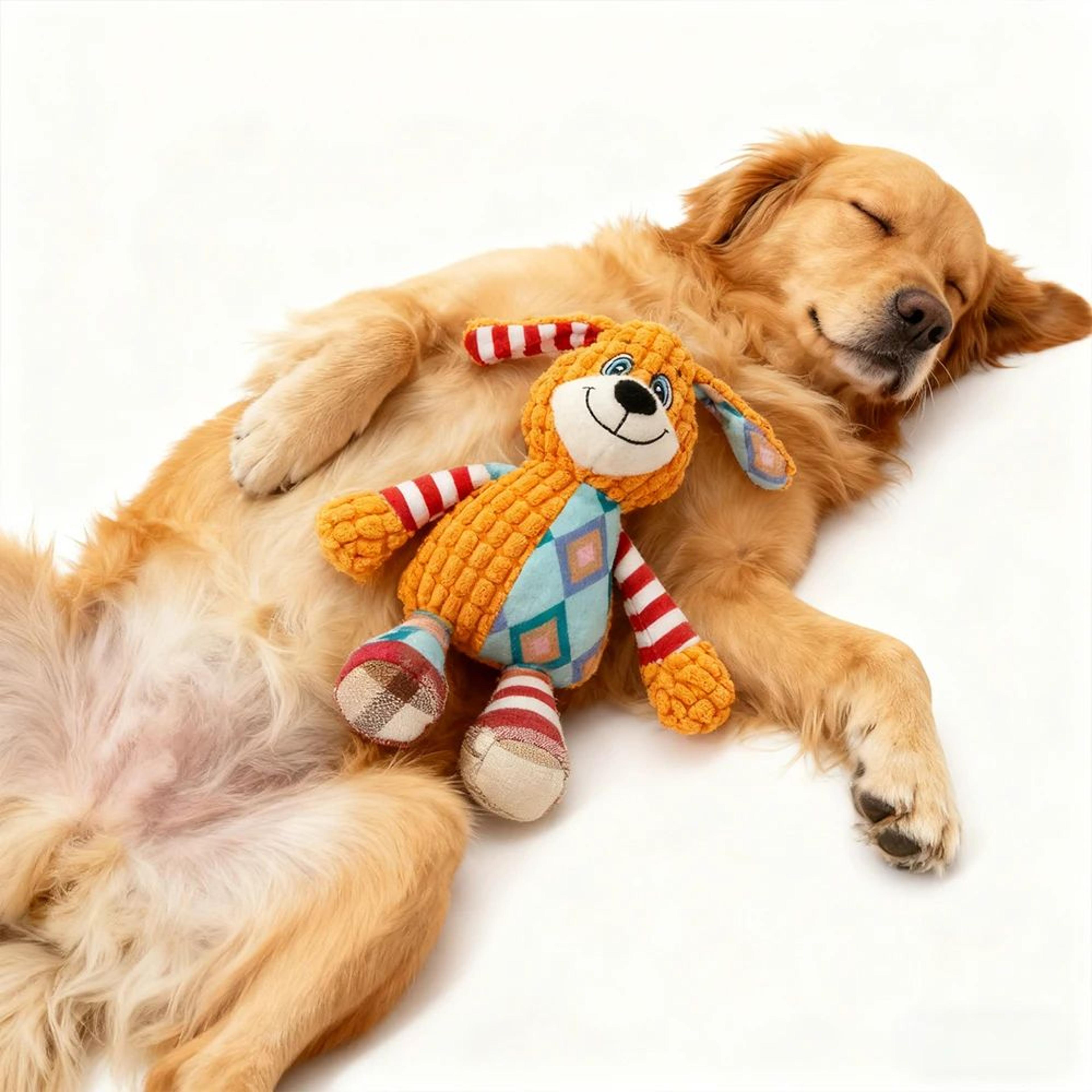 Interactive Plush Pet Chew Toy  Squeaky BiteResistant Teeth Cleaning Puzzle Toy For Cats  Dogs 3
