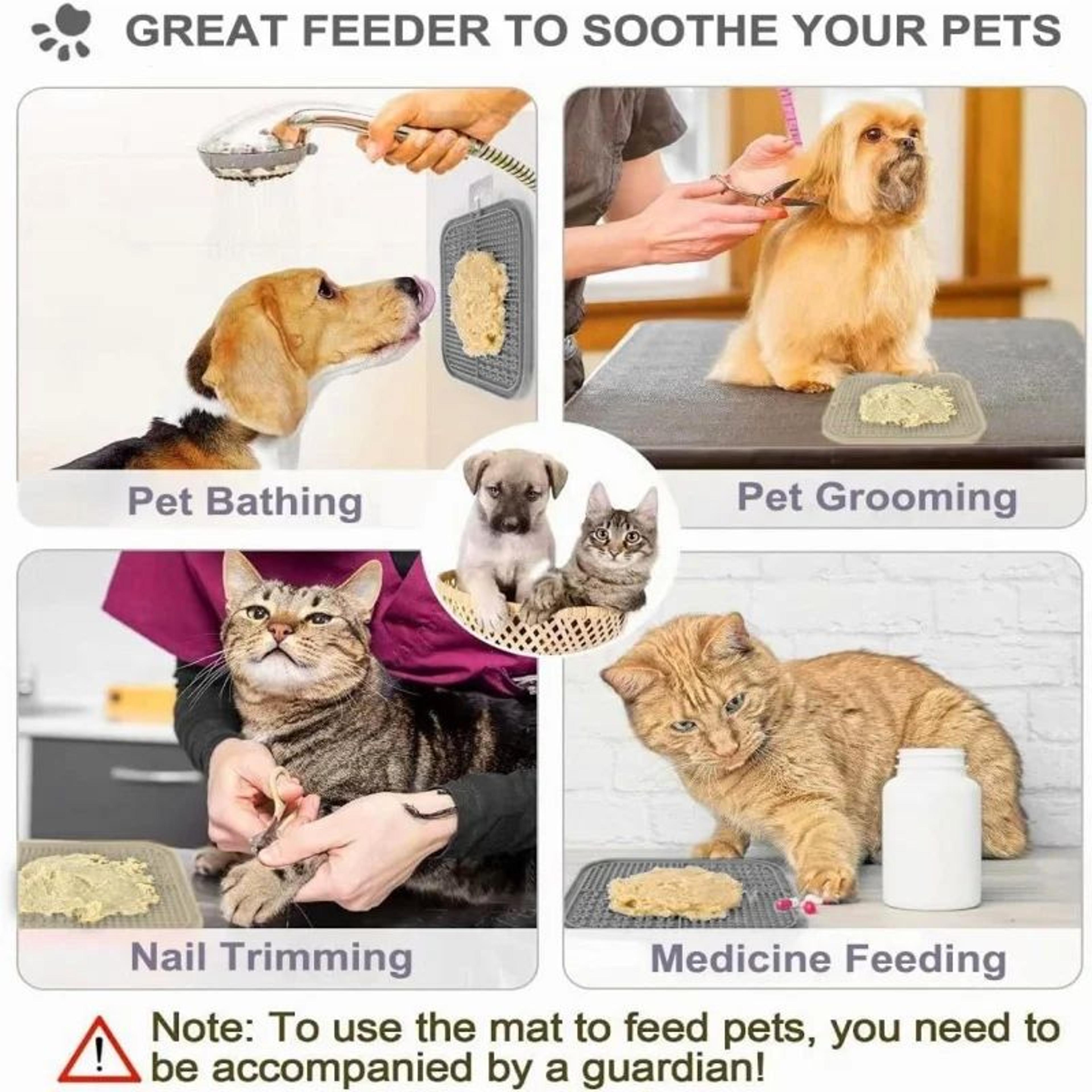 Silicone Dog Lick Mat With Suction Cups  Slow Feeder Training Mat For Bathing Grooming  Anxiety Rel 3