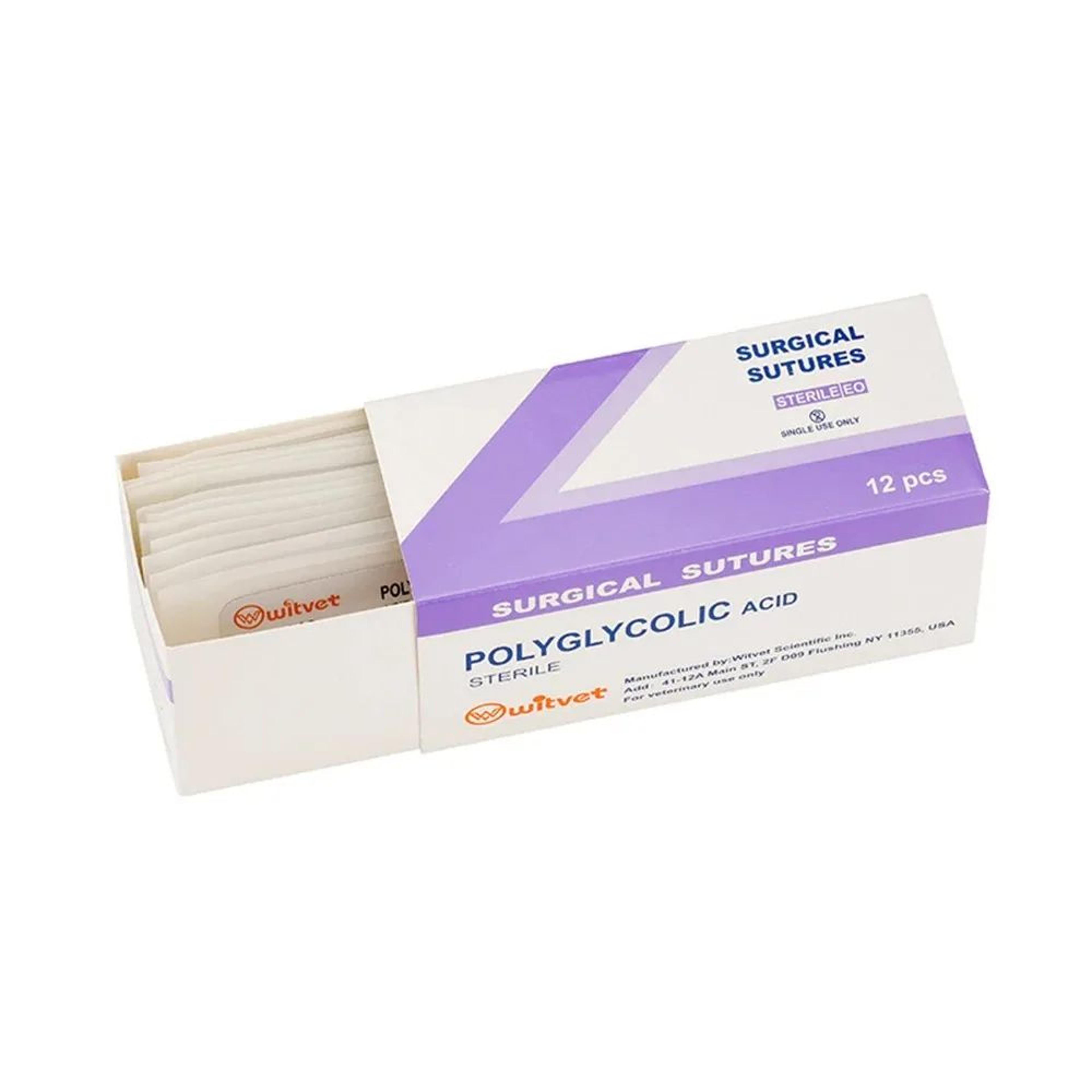 Professional Absorbable PGA Veterinary Suture Kit  12pcs Sterile Dog Surgical Training Thread With  2