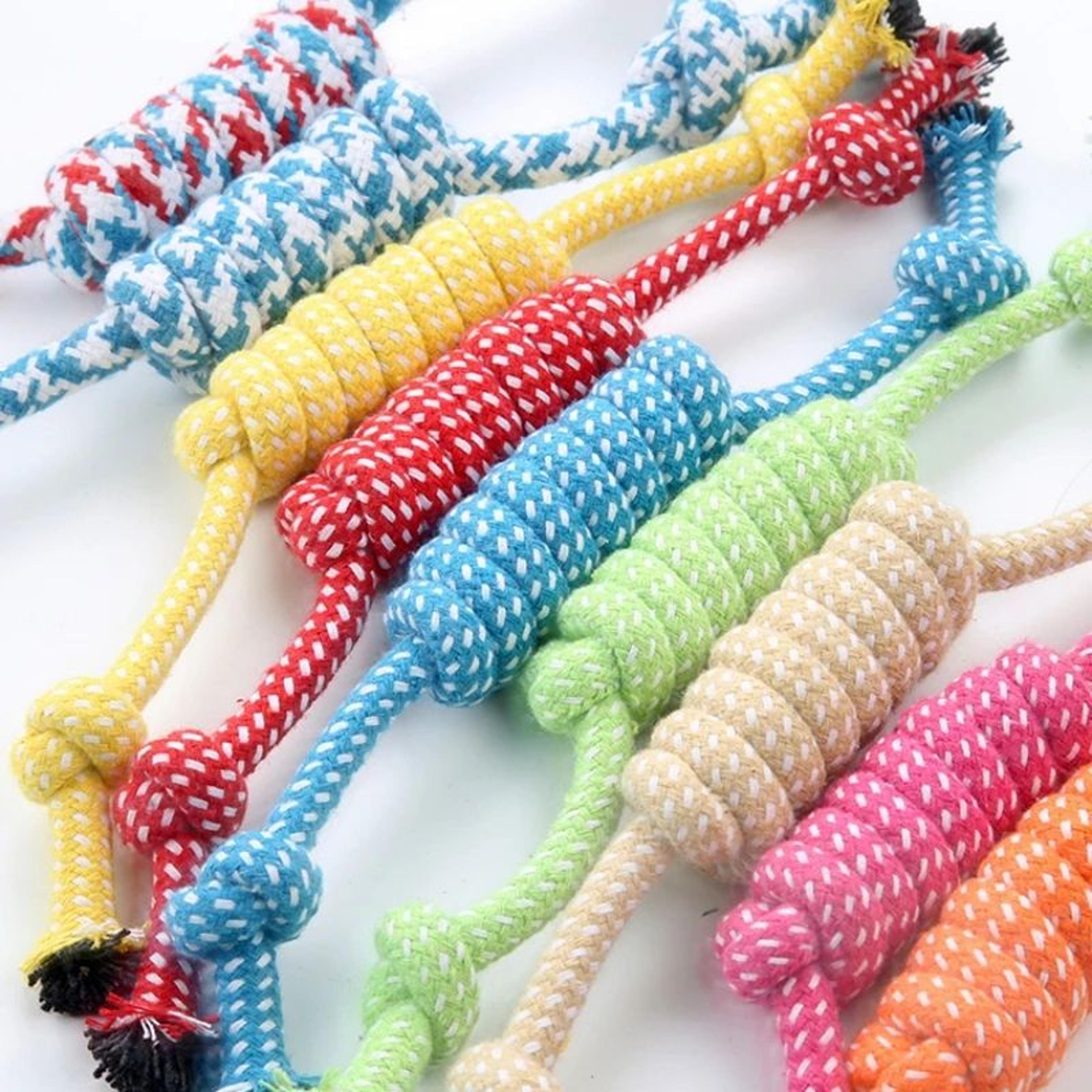 durable braided cotton rope dog chew toy – interactive teeth cleaning tug & training toy for small to medium dogs
