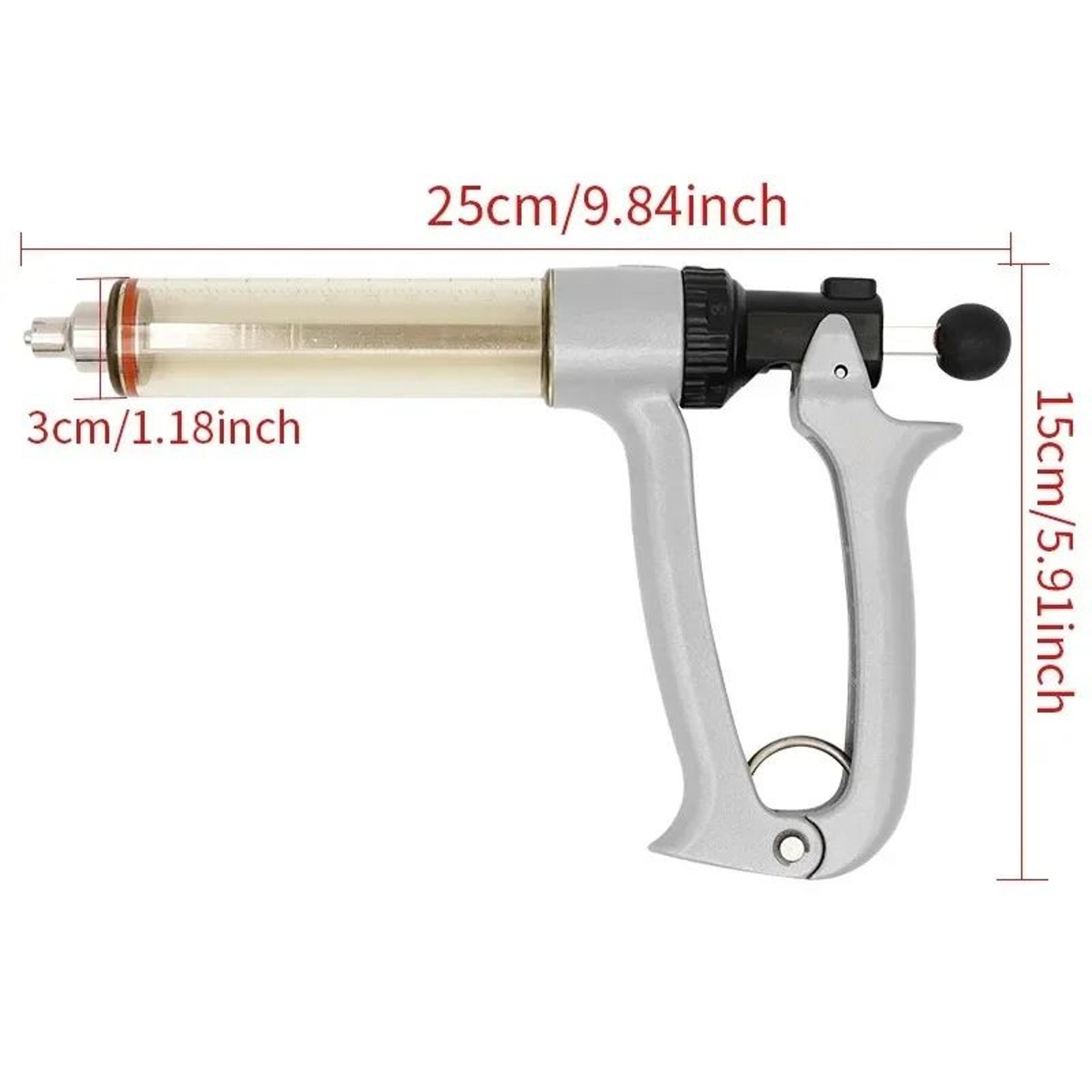 SemiAutomatic Veterinary Vaccine Syringe  Adjustable Livestock Injection Gun For Cattle Sheep  Poul 2