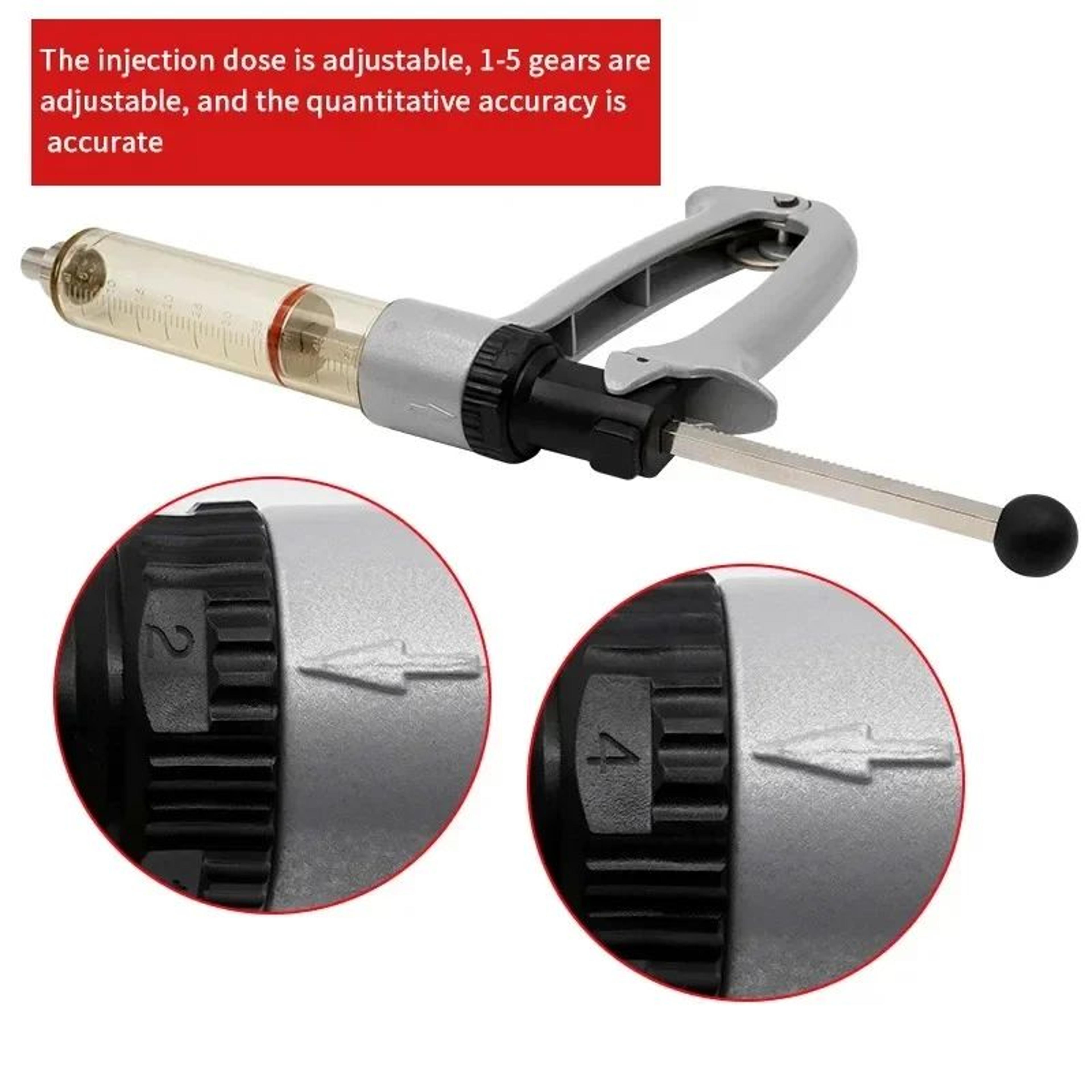 SemiAutomatic Veterinary Vaccine Syringe  Adjustable Livestock Injection Gun For Cattle Sheep  Poul 4