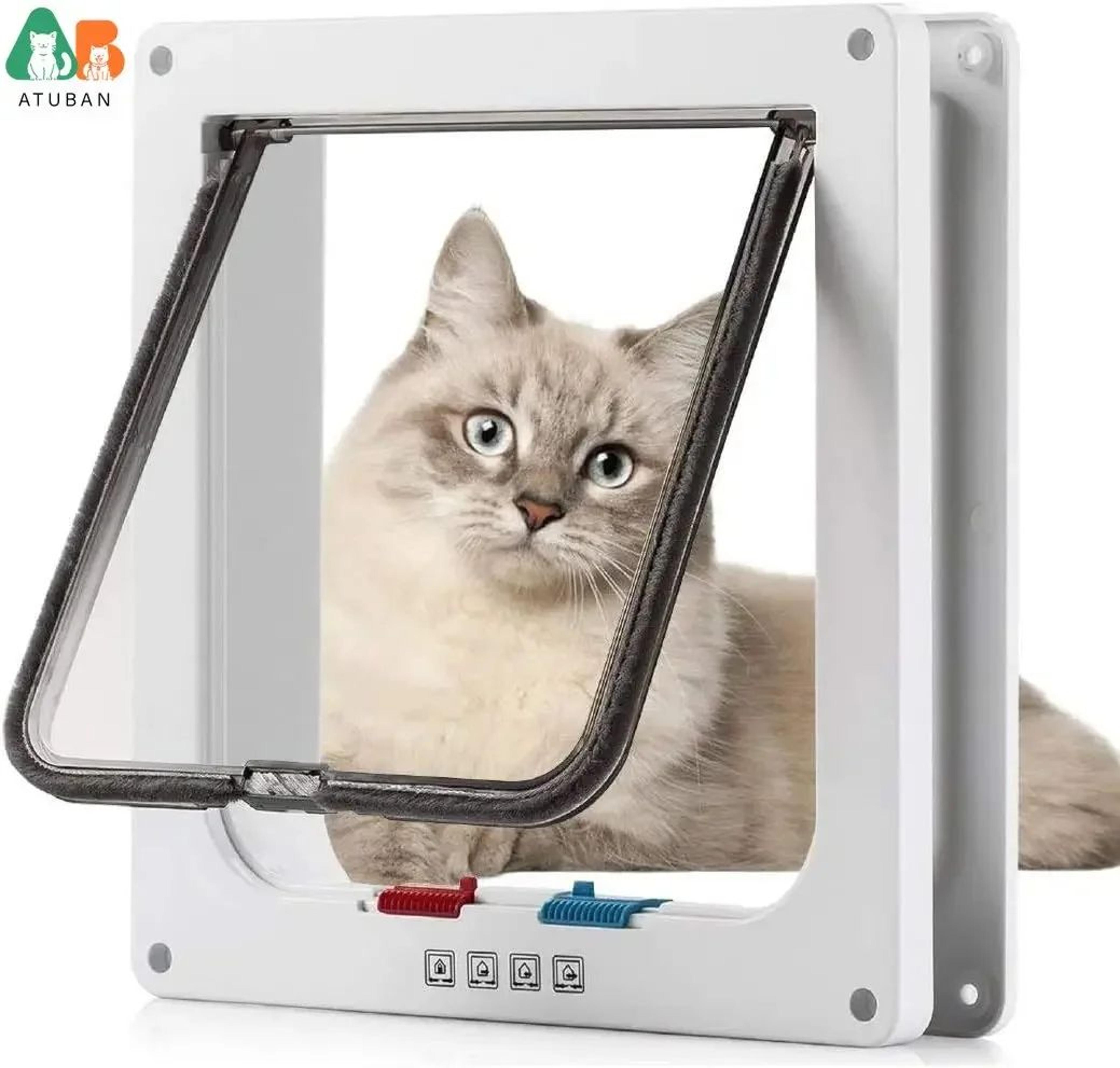 4Way Locking Weatherproof Pet Door Flap  Secure Cat  Small Dog Door For Interior  Exterior Access 8