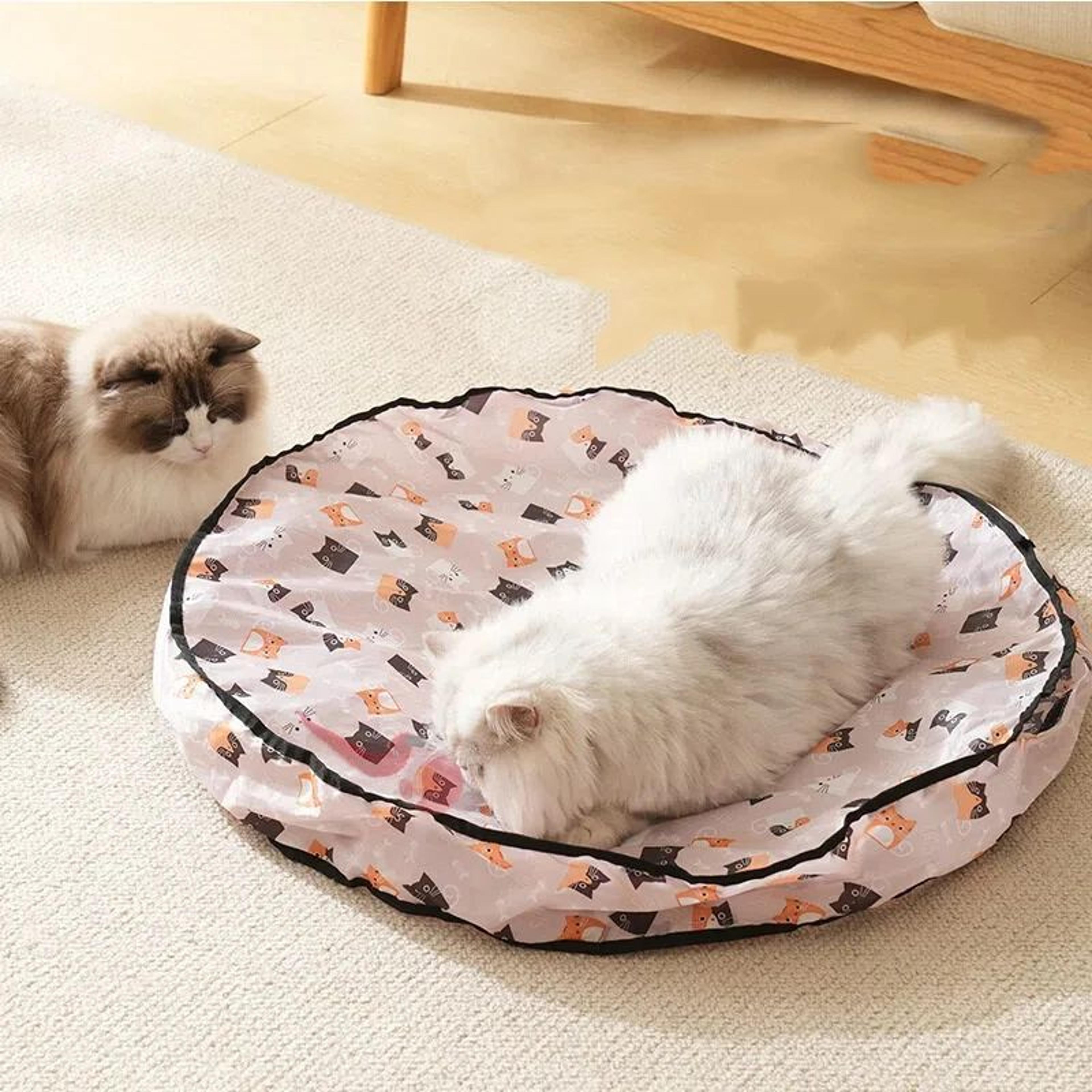 interactive hide & seek pet toy set – double-layer hunting cover with smart rolling ball for cats and dogs