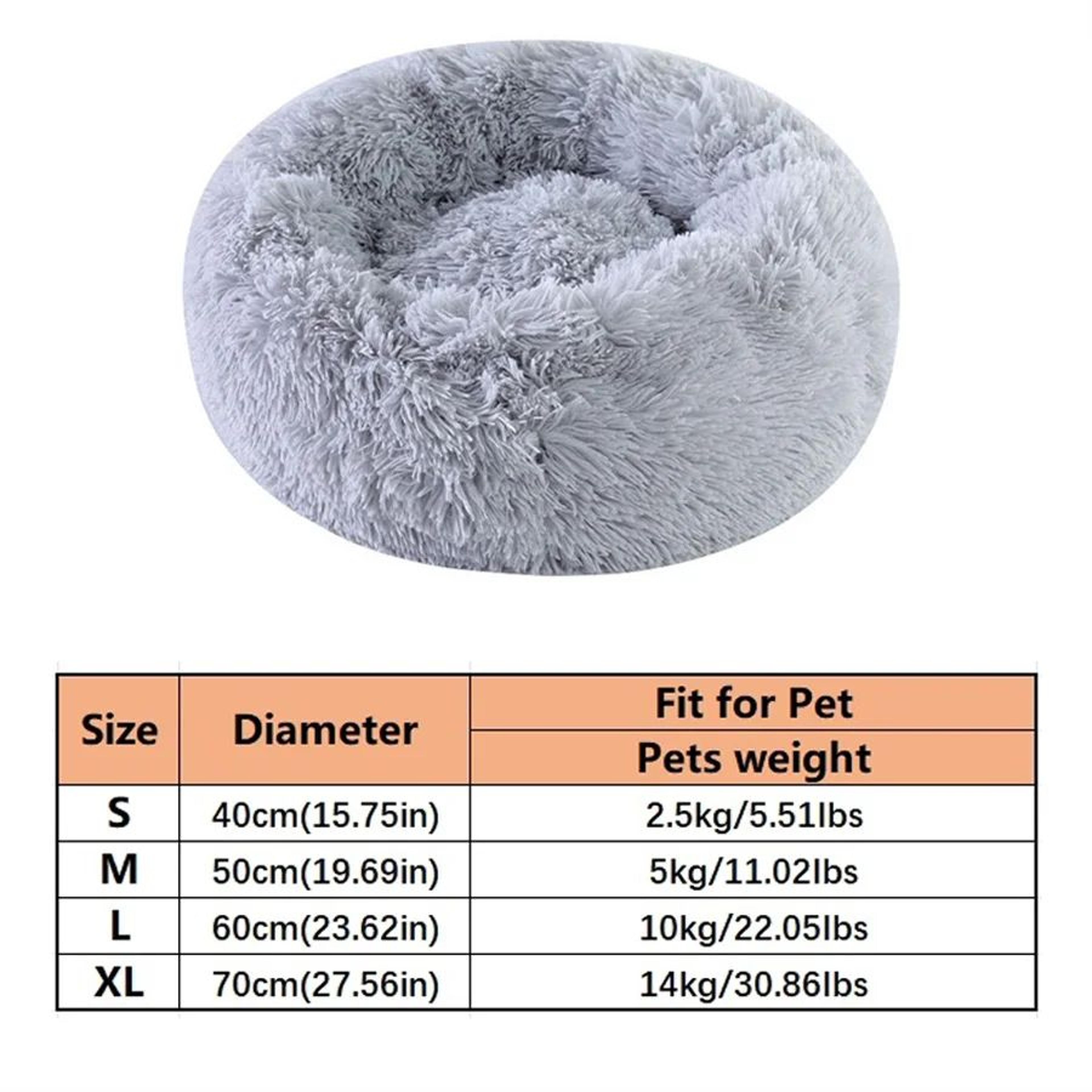 Calming Plush Donut Pet Bed  UltraSoft Faux Fur Washable Round Bed For Cats  Small To Medium Dogs 6