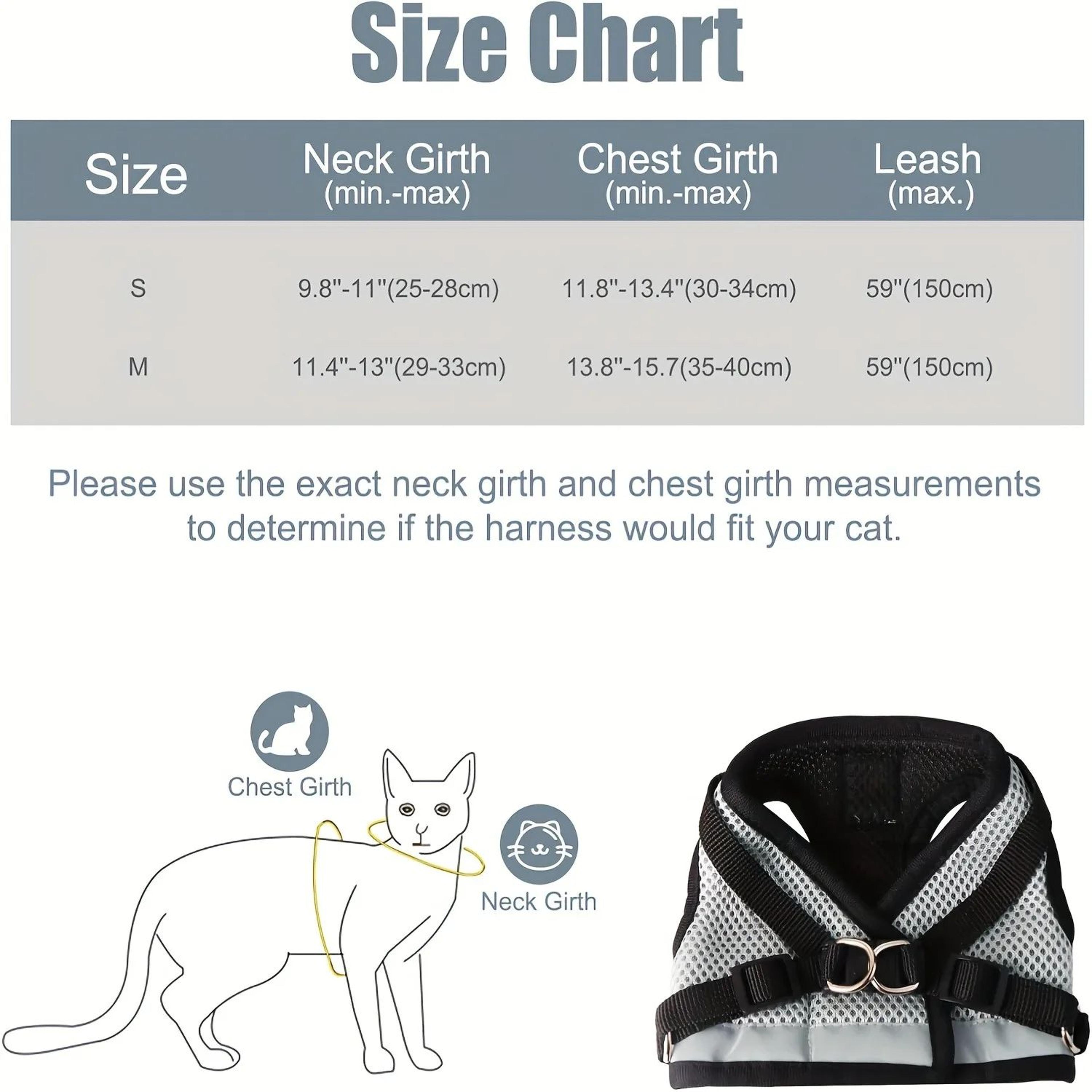 Adjustable Cat Harness And Leash Set  Soft Breathable Kitten Walking Vest Pet Collar  Outdoor Safet 3