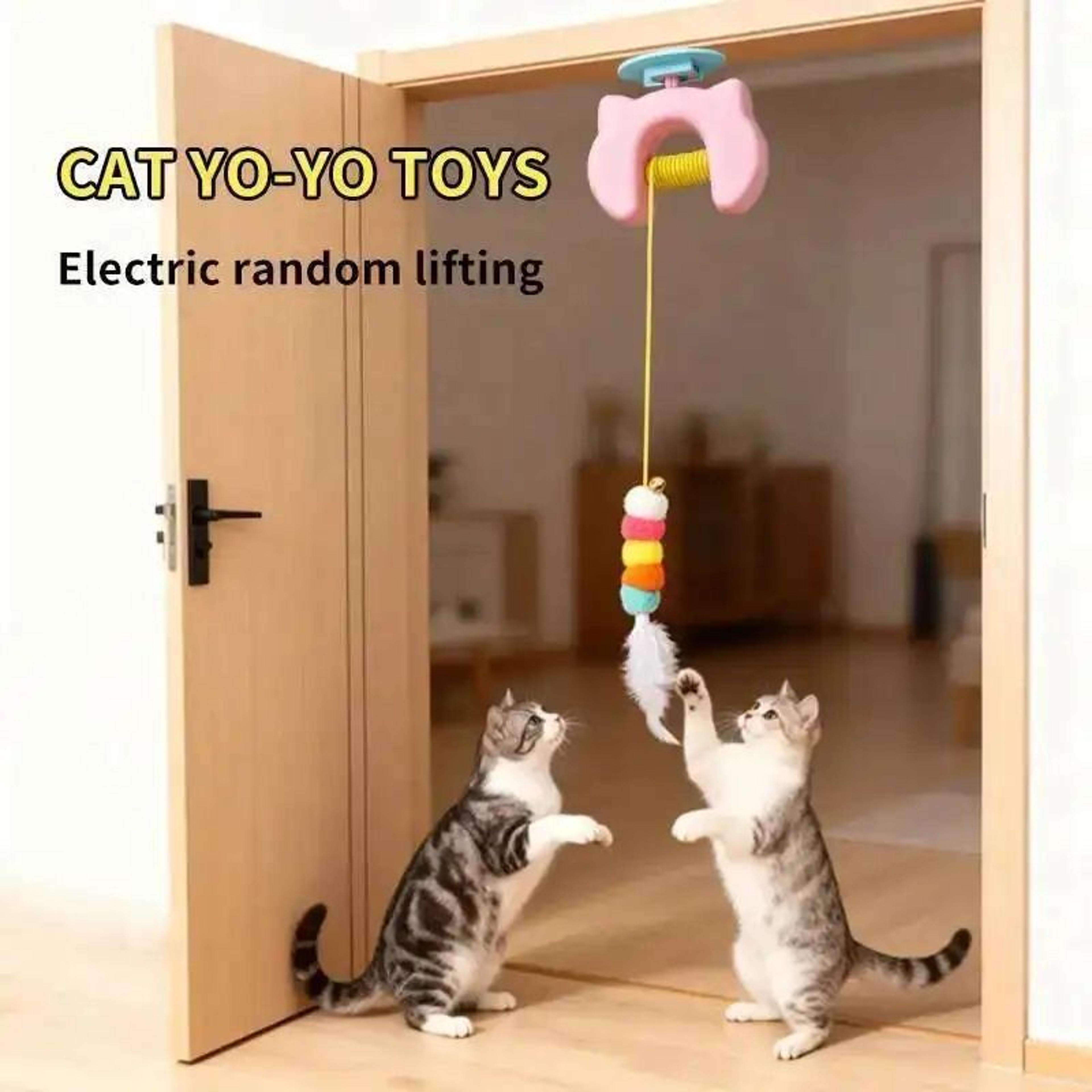 Smart Automatic Hanging Cat Toy  Rechargeable Interactive Feather Teaser With Auto Swing Rope For I 1
