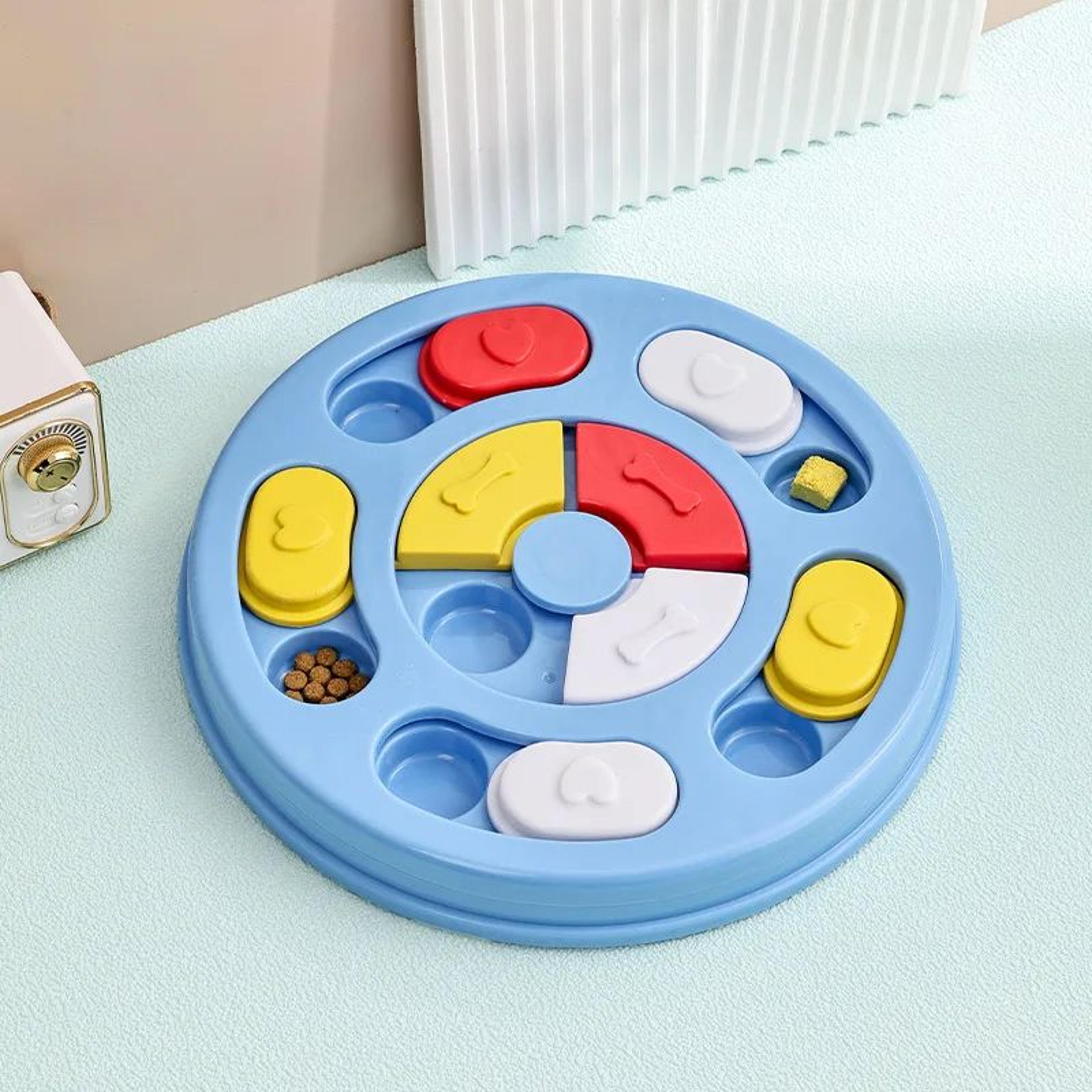 Smart Cat Puzzle Feeder Toy  Interactive Slow Feeding Turntable Food Dispenser For Indoor Cats 11