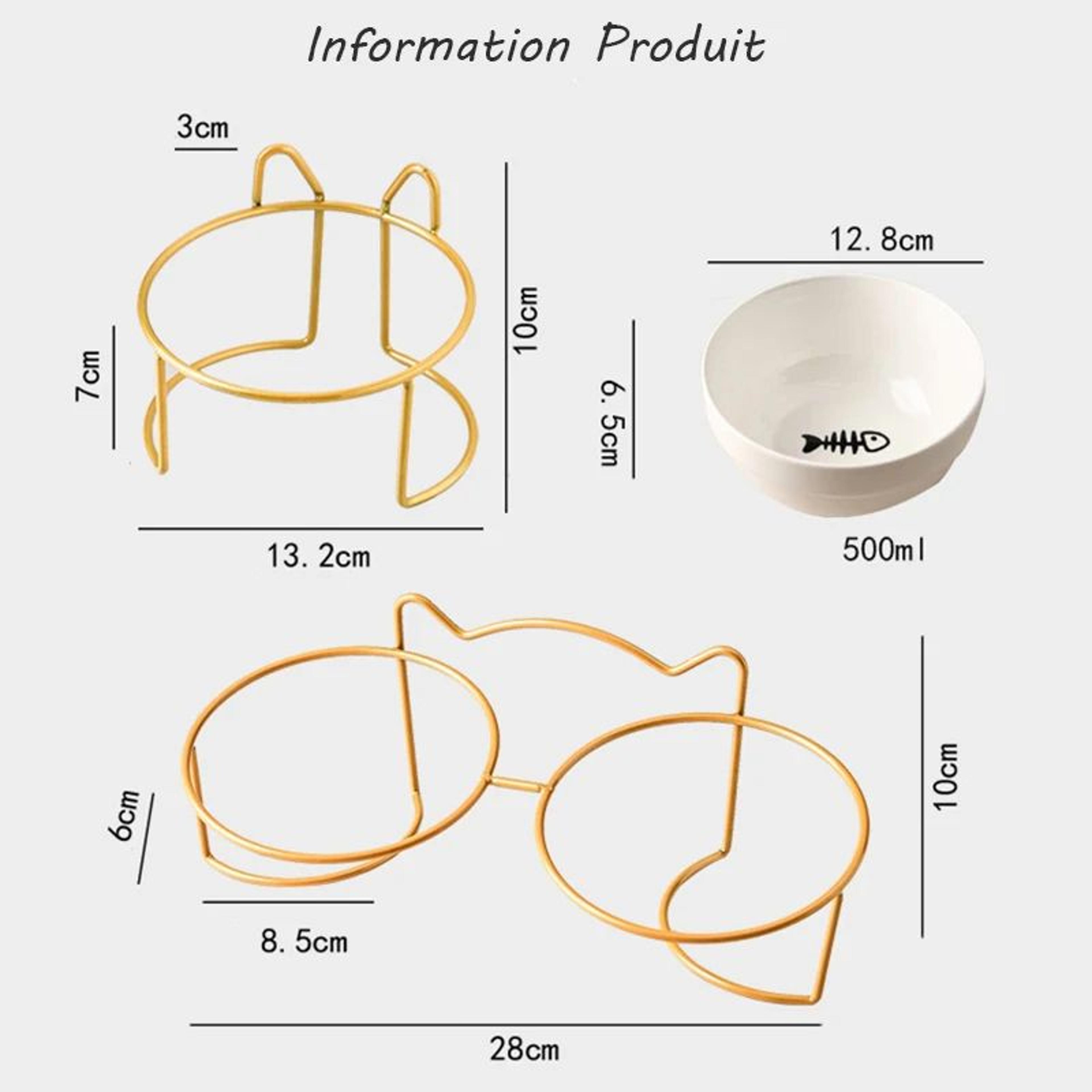 169 Fl Oz Elevated Ceramic Pet Bowl With Metal Stand  Raised Cat  Dog Food And Water Feeding Dish 5
