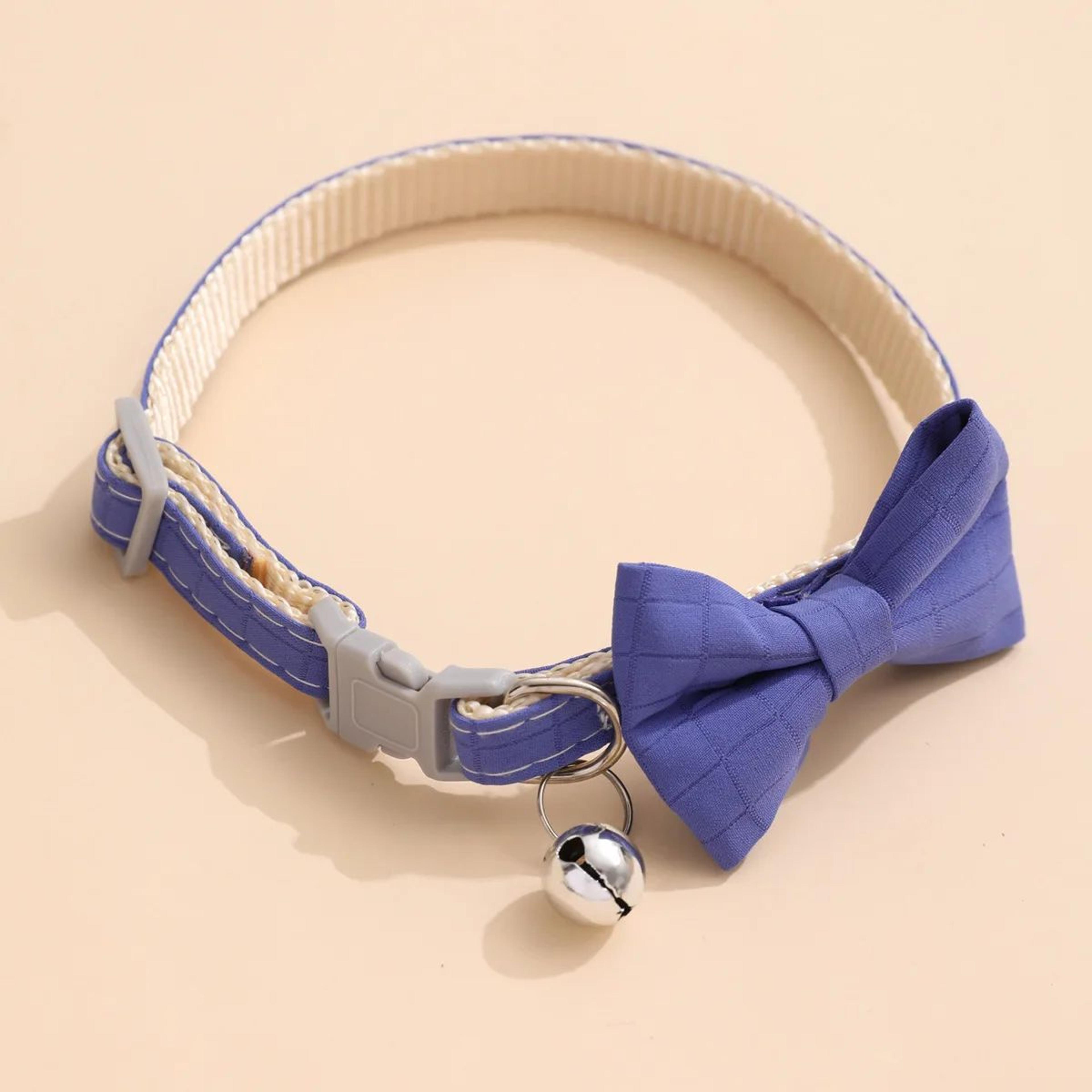 Cute Bow Bell Cat Collar  Adjustable Small Cat  Dog Collar With Safety Bell 6
