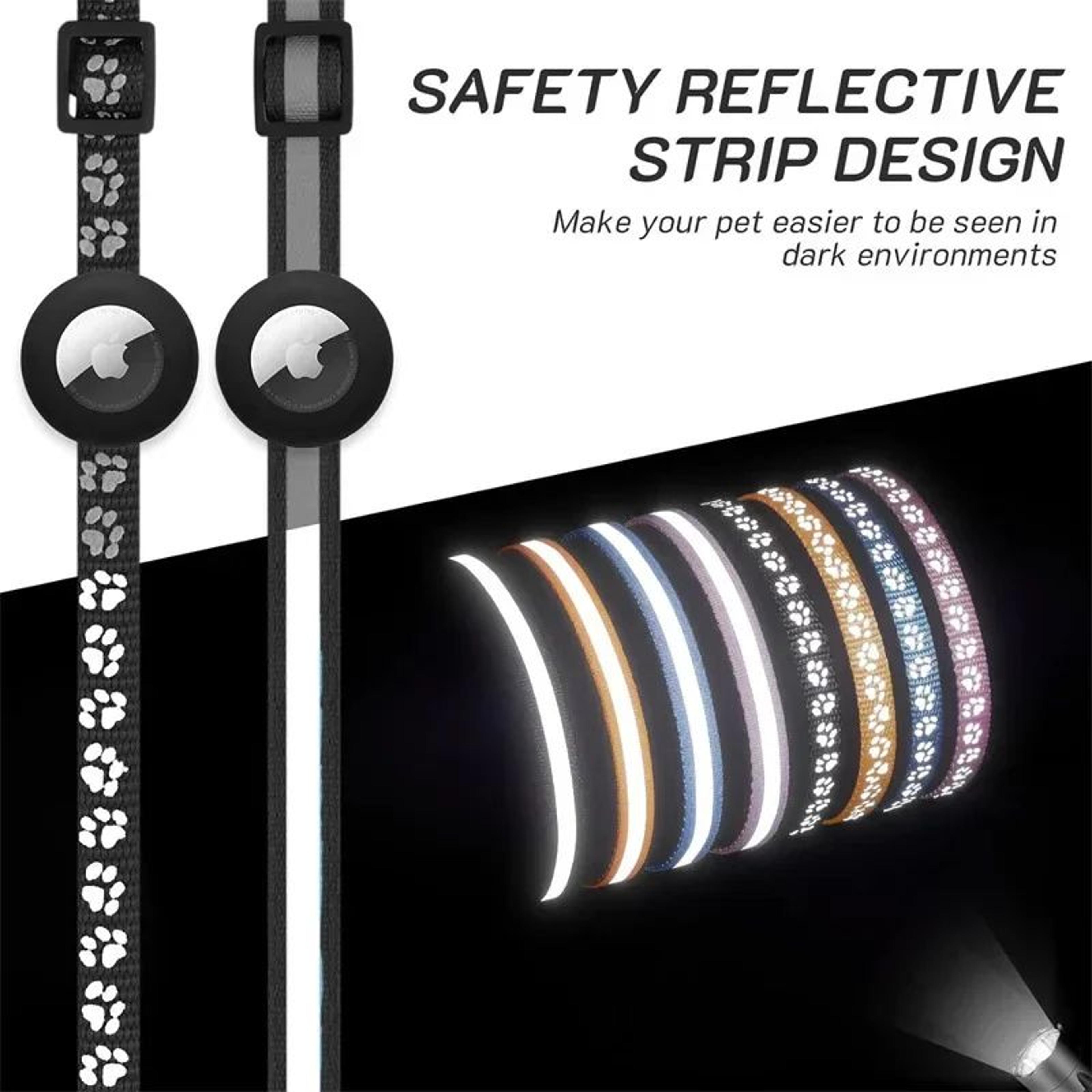 Reflective AirTag Cat Collar With Bell  Adjustable Breakaway GPS Tracking Collar For Cats Kittens