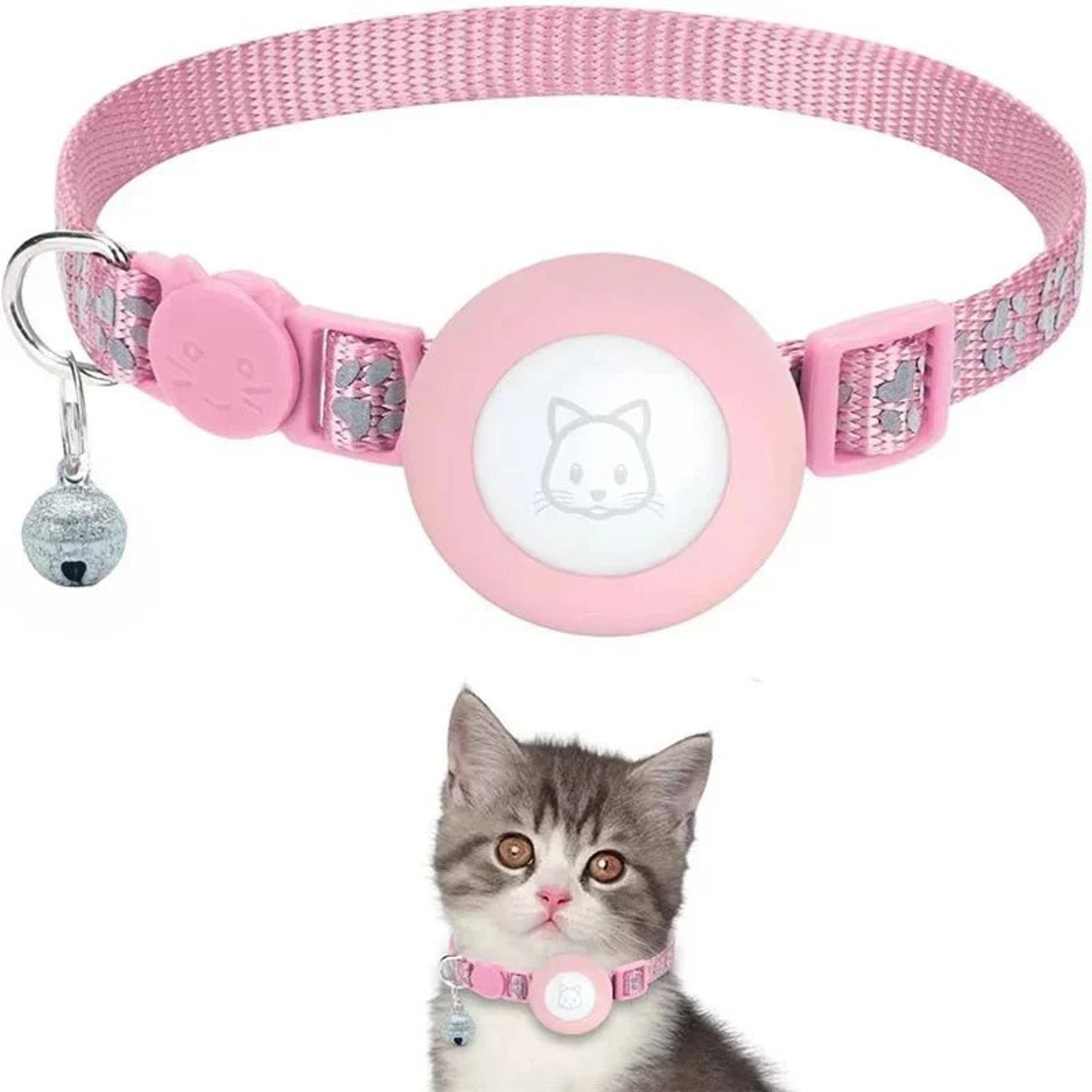 Reflective AirTag Cat Collar With Bell  Adjustable Breakaway GPS Tracking Collar For Cats Kittens   7