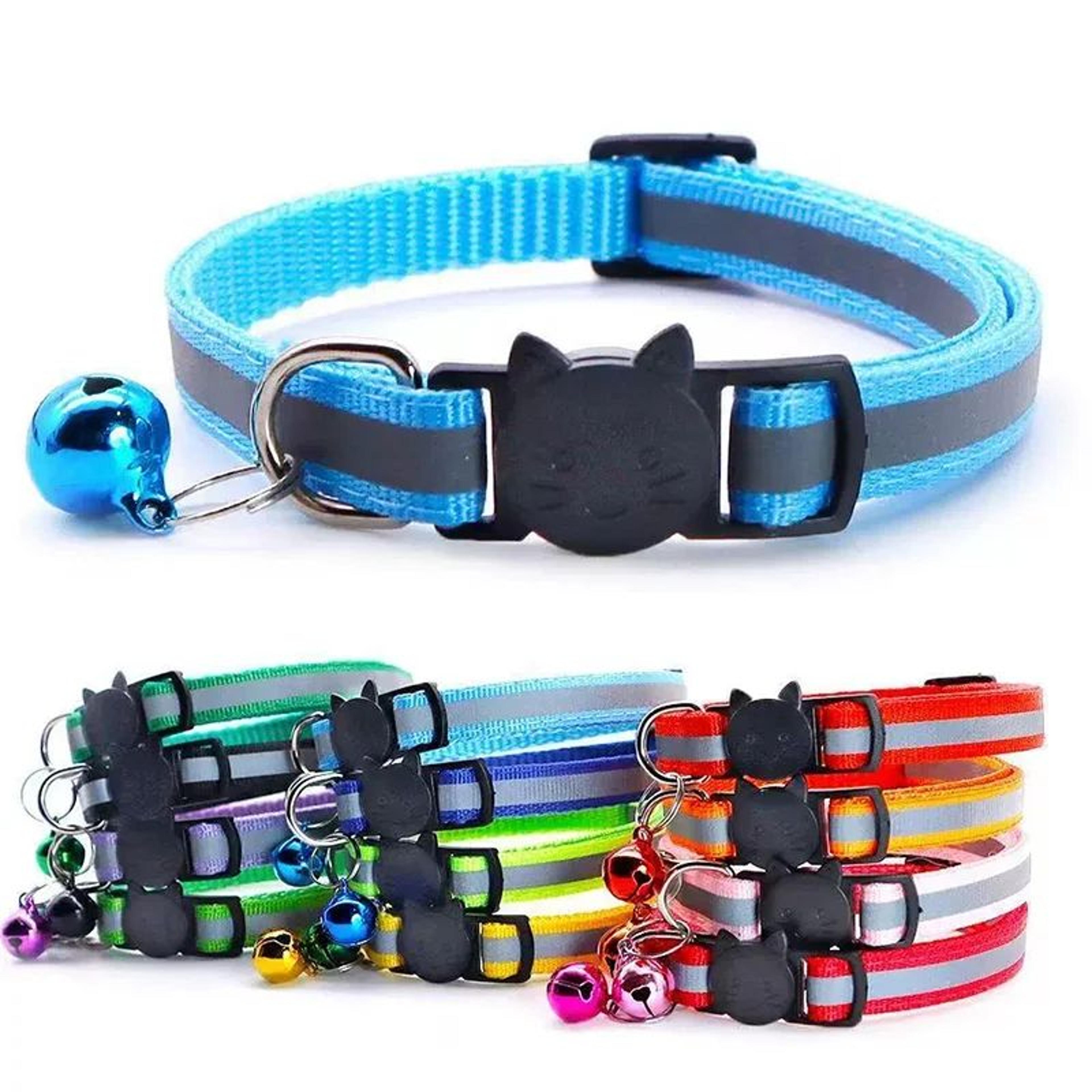 Reflective Adjustable Cat Collar 79134 In  Breakaway Safety Pet Collar With Bell For Cats Puppies   1