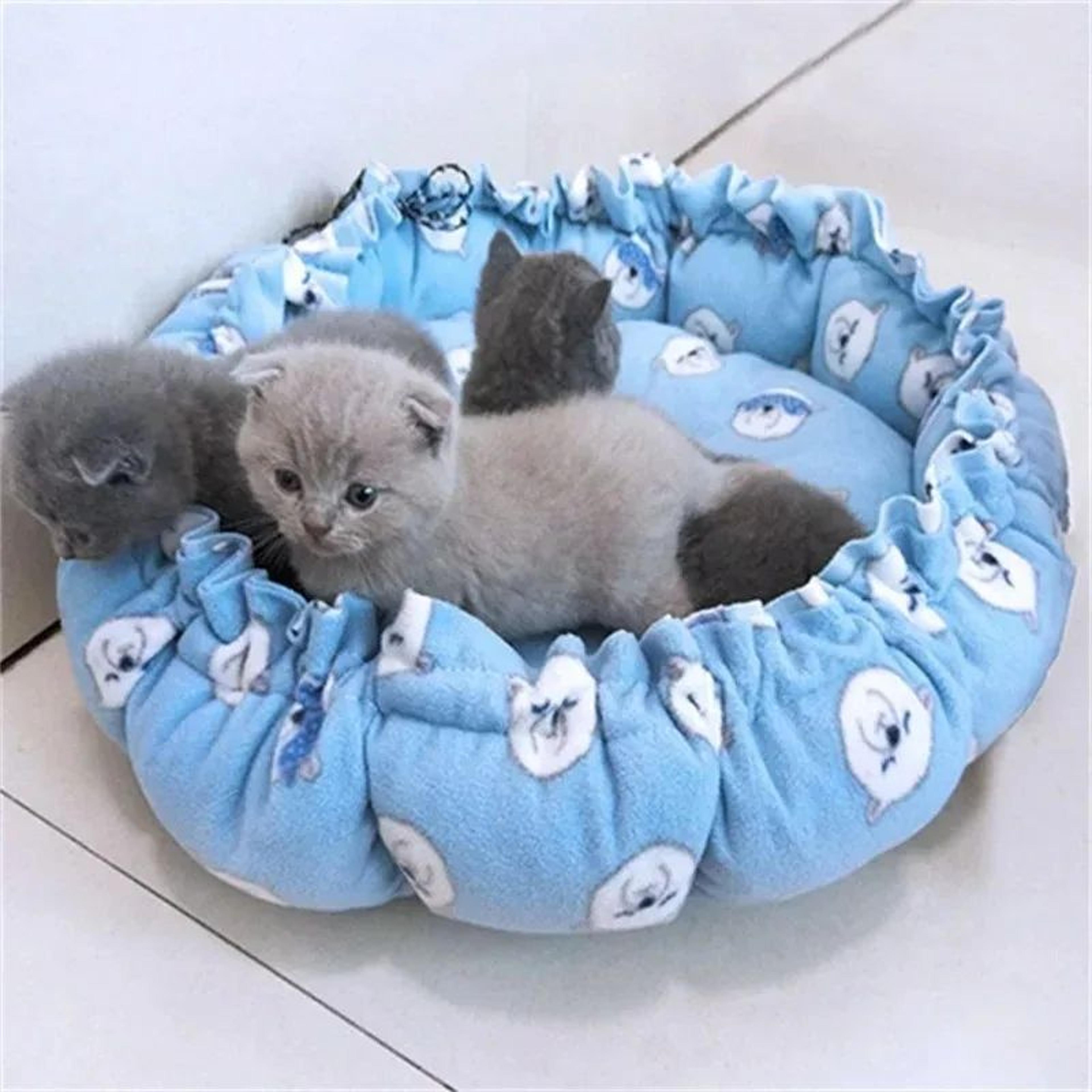 plush cat bed basket house – cozy pet sleeping habitat for cats, kittens & small dogs