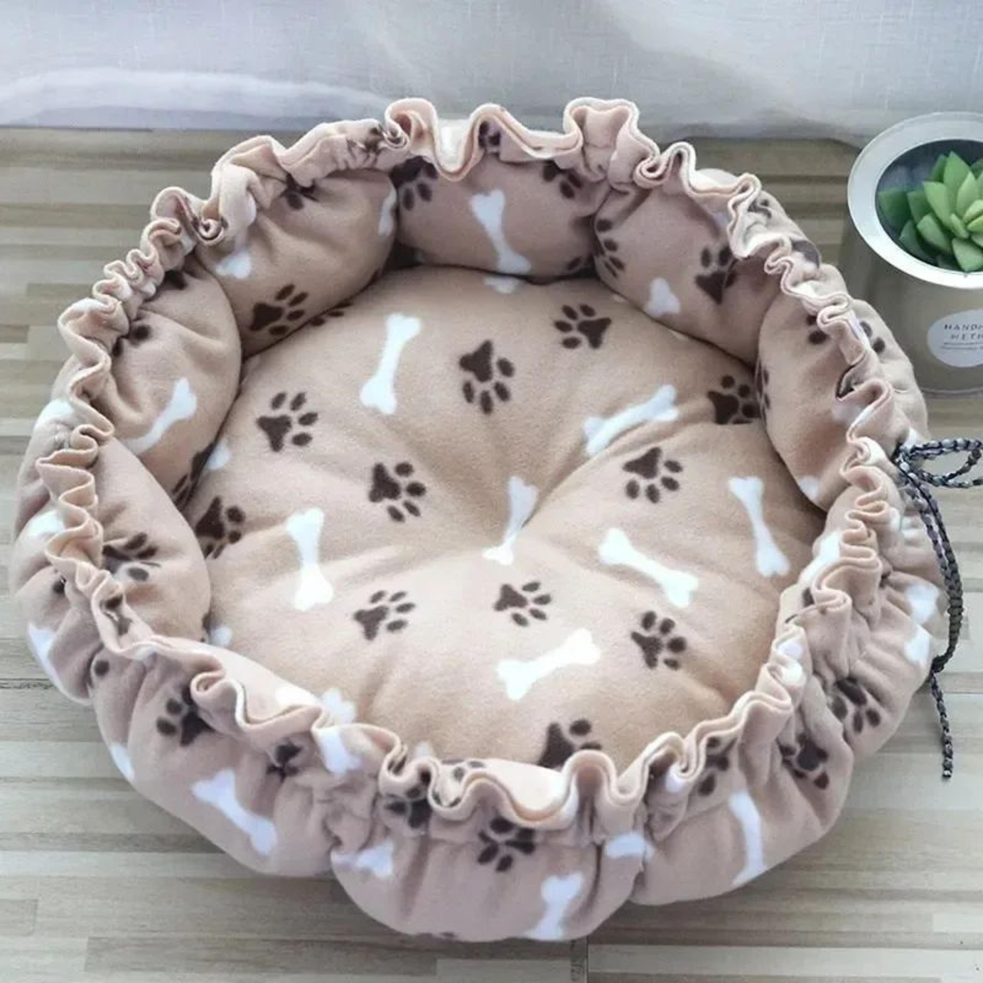 Plush Cat Bed Basket House  Cozy Pet Sleeping Habitat For Cats Kittens  Small Dogs 12