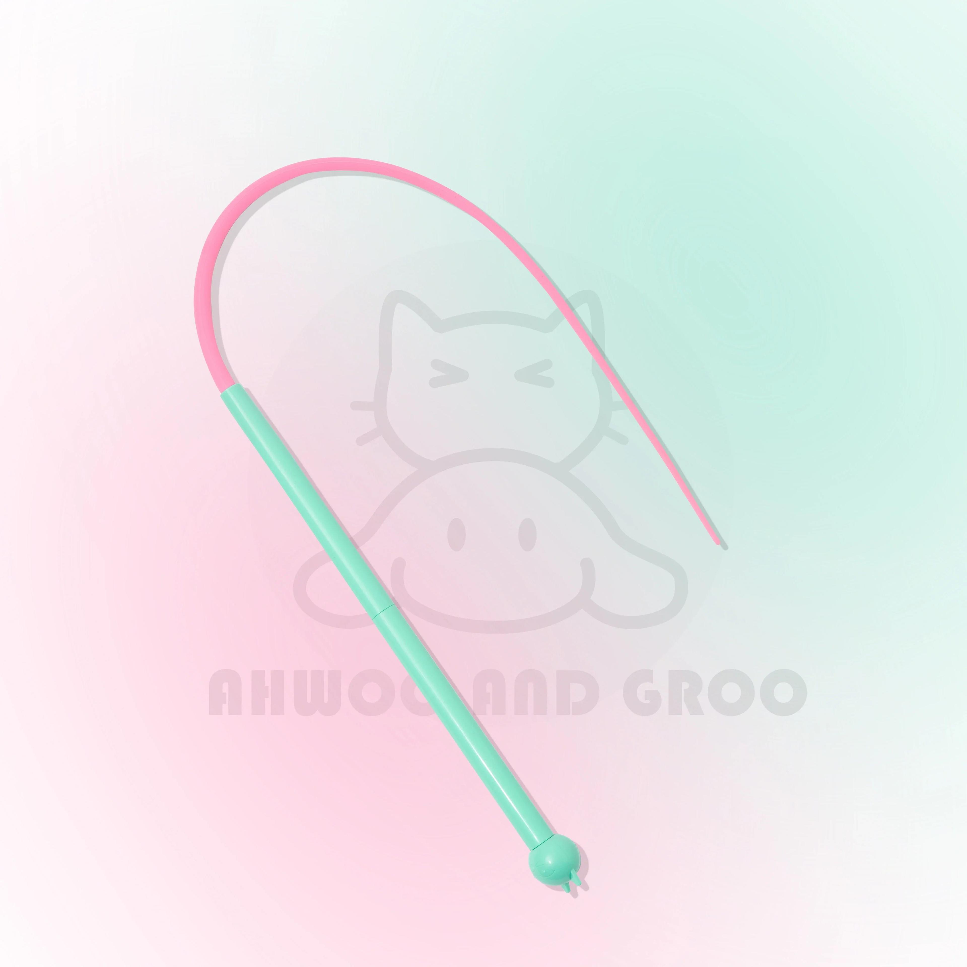 Interactive Mouse Tail Cat Wand Toy With Bell  Silicone Teaser Stick For Indoor Cats 7