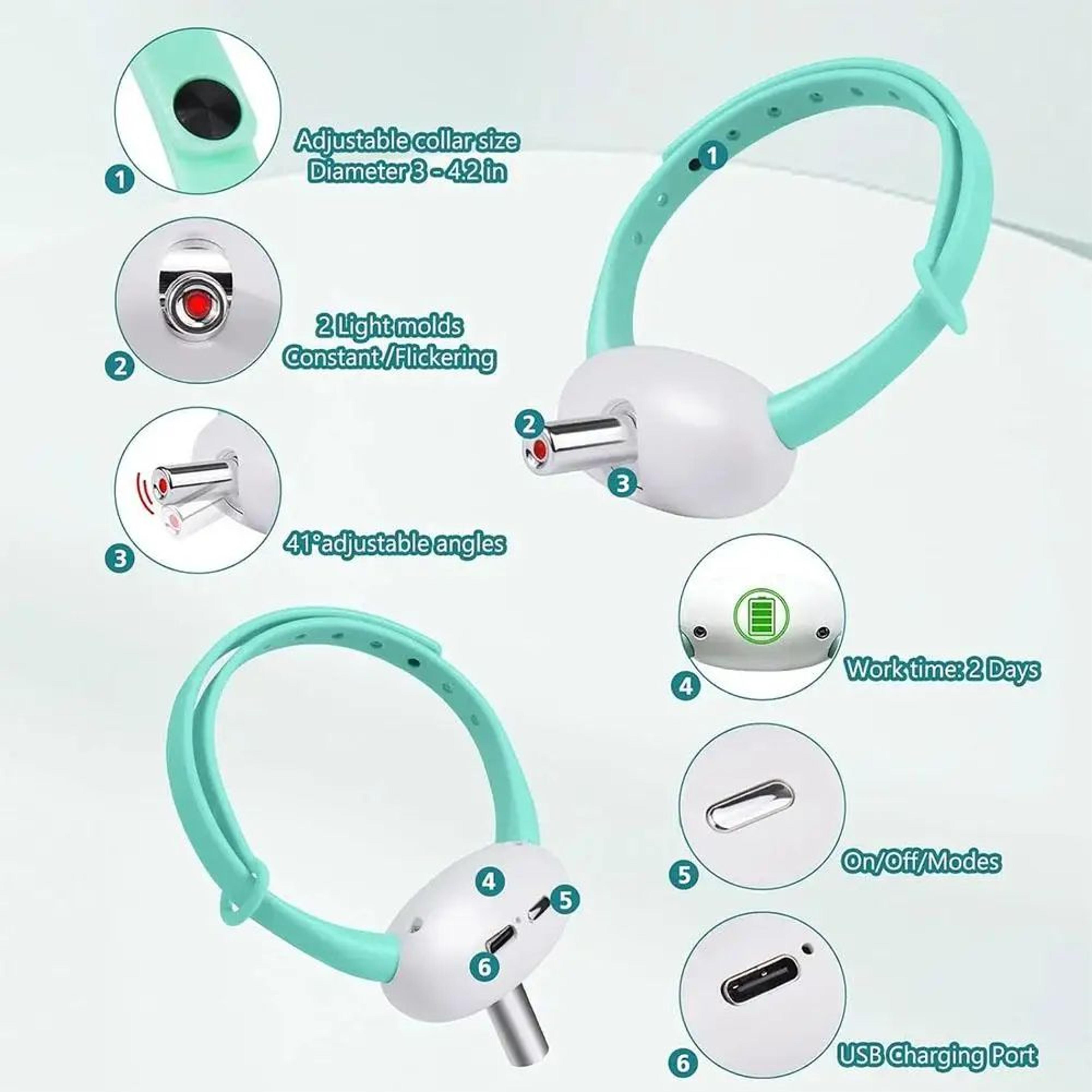 Smart Rechargeable Laser Cat Collar Toy  Automatic Infrared Interactive Pet Teaser For Anxiety Reli 2