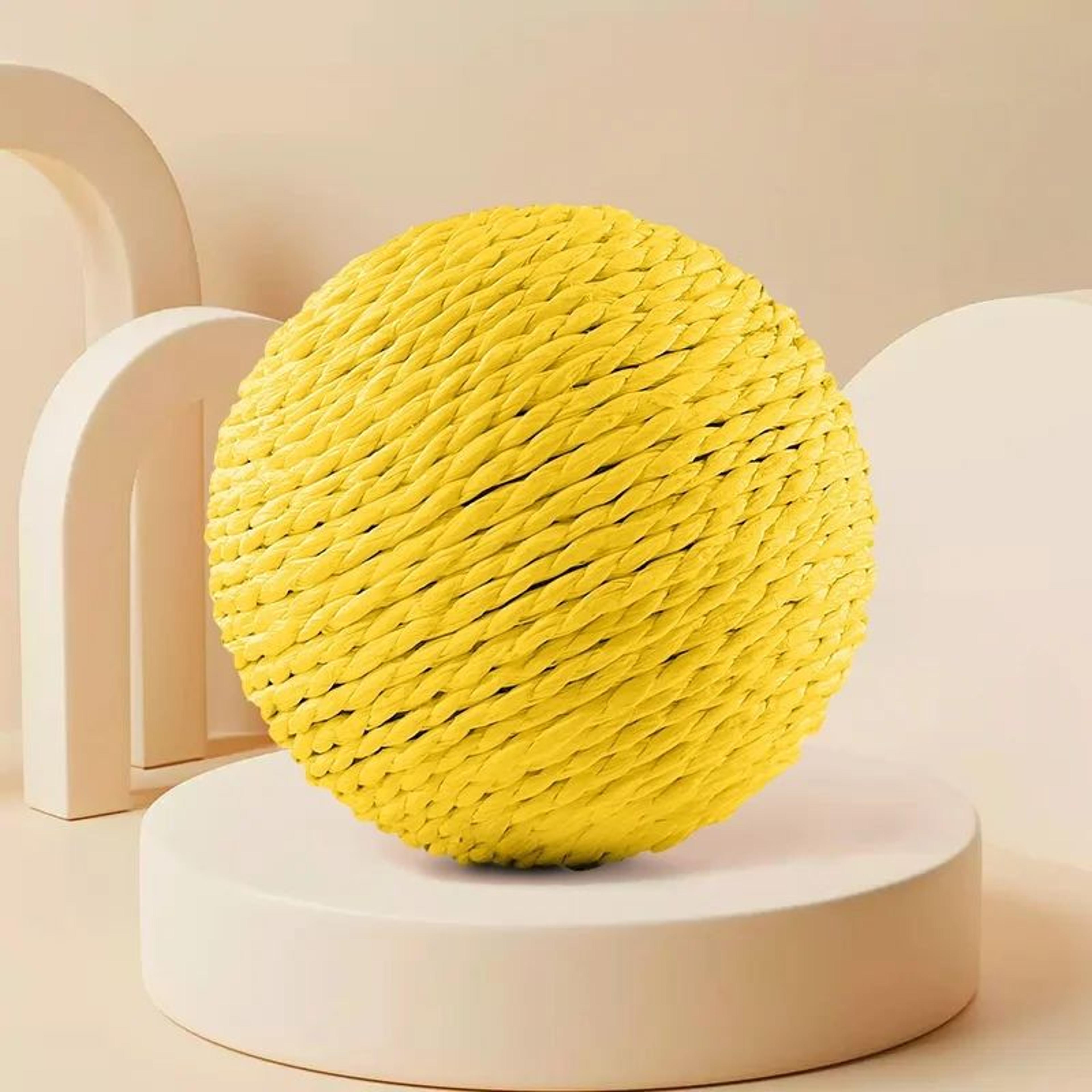 Interactive Sisal Cat Scratching Ball Toy With Sound  Teething Dental Cleaning  AntiBite Play Ball  10