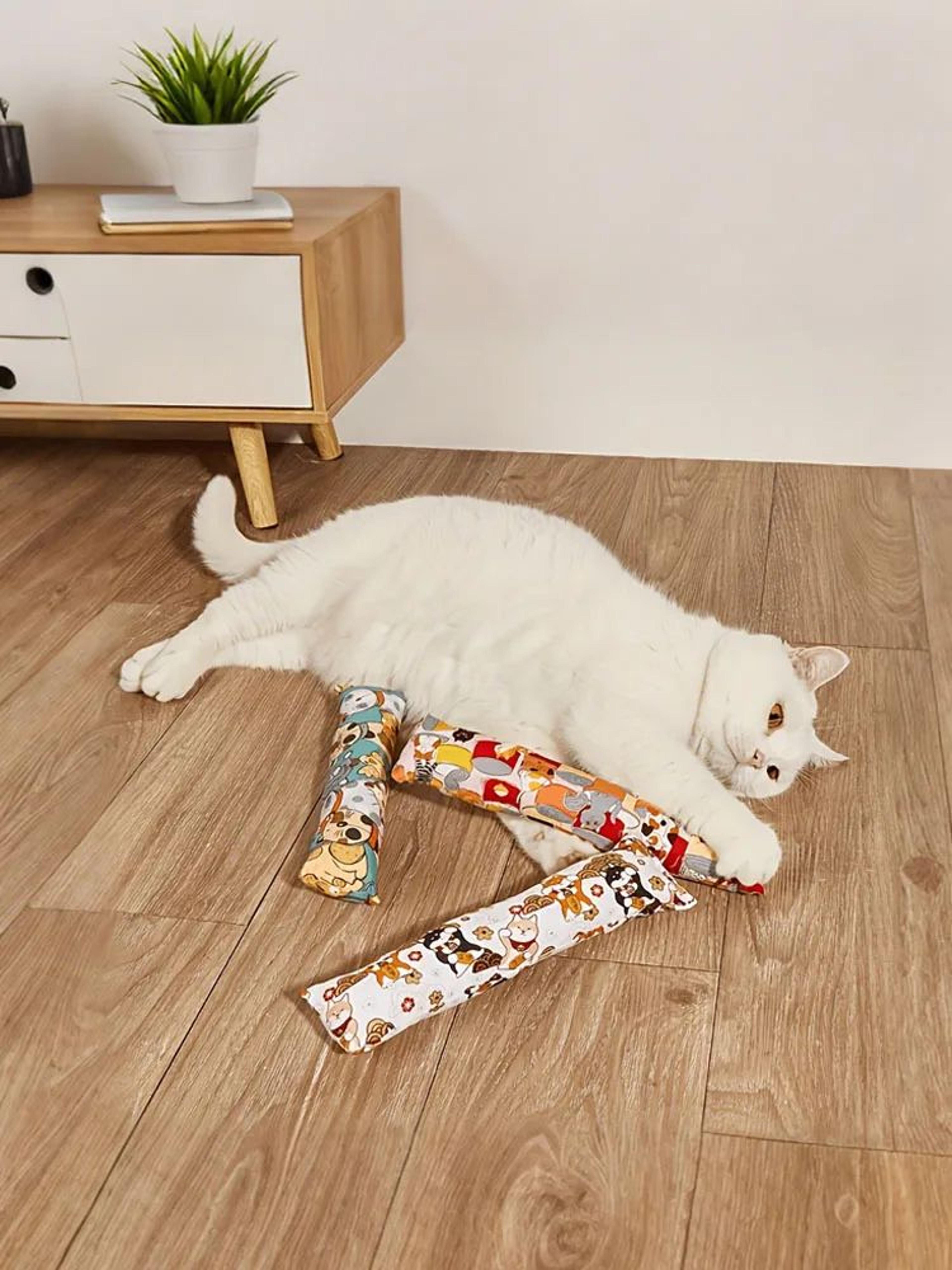 cat grass plush chew pillow toy – soft catnip-style comfort cushion for play, chewing & relaxation