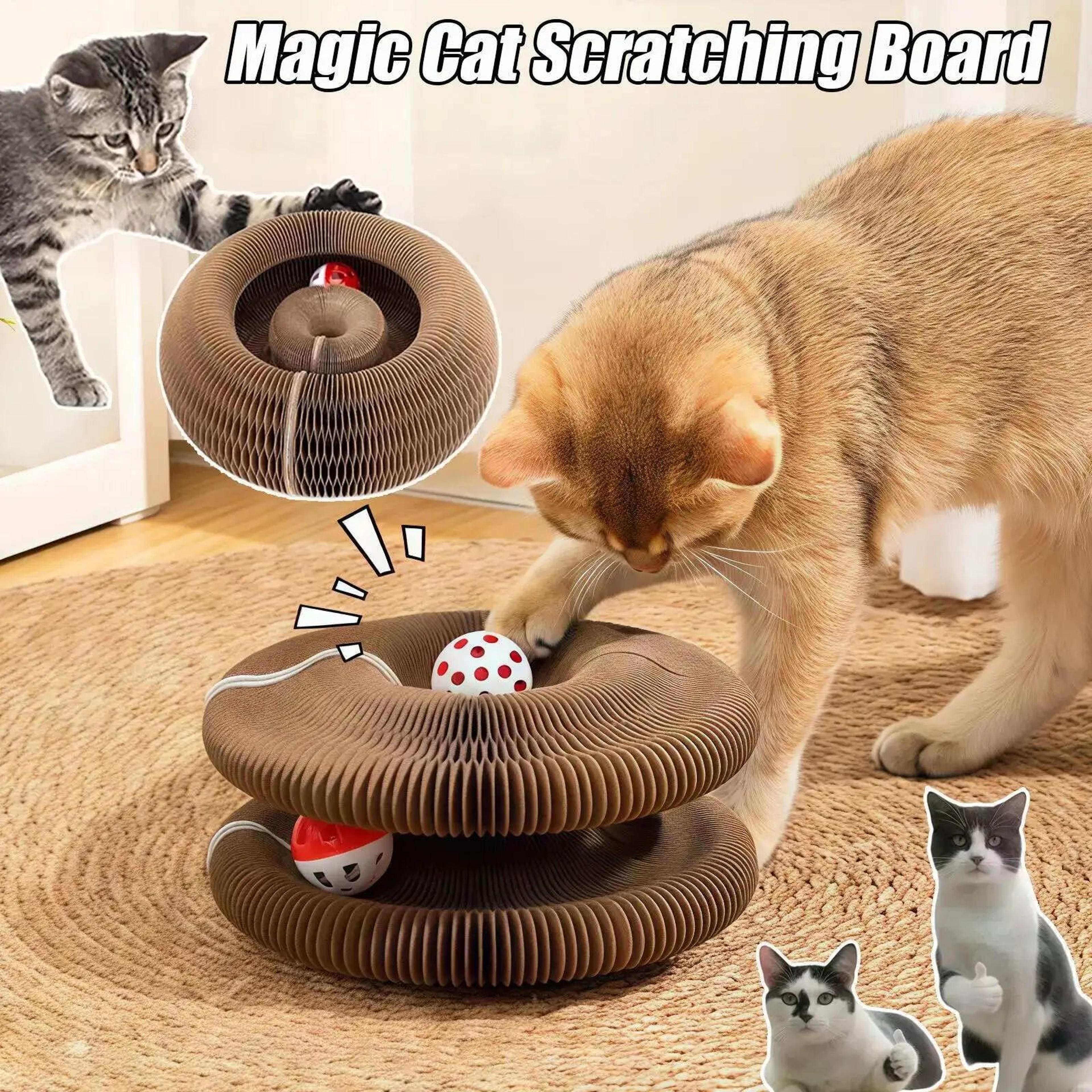 Magic Organ Round Corrugated Cat Scratcher Board  Interactive Claw Grinding  Scratch Pad Toy For Ca 1