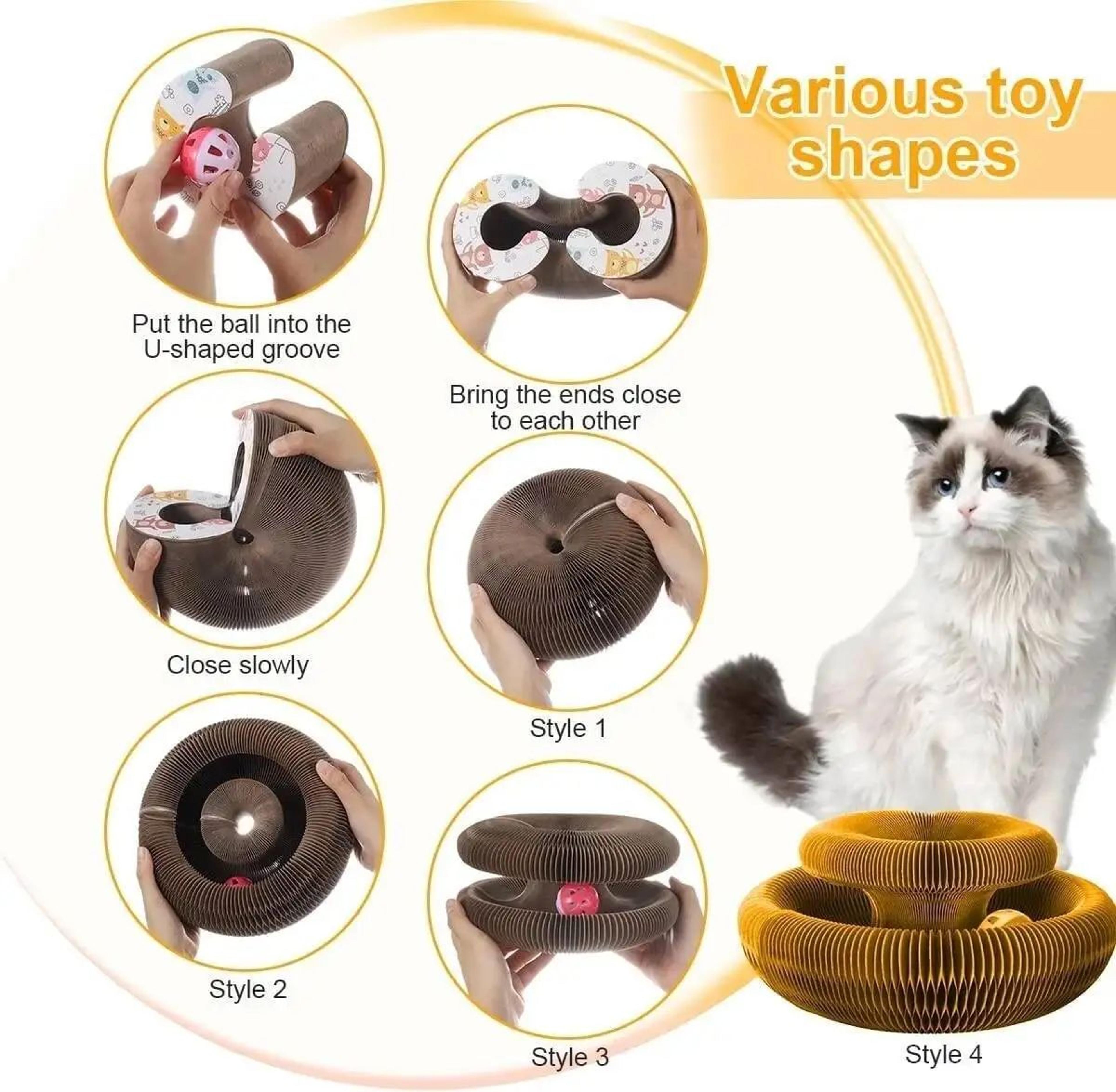 Magic Organ Round Corrugated Cat Scratcher Board  Interactive Claw Grinding  Scratch Pad Toy For Ca 4