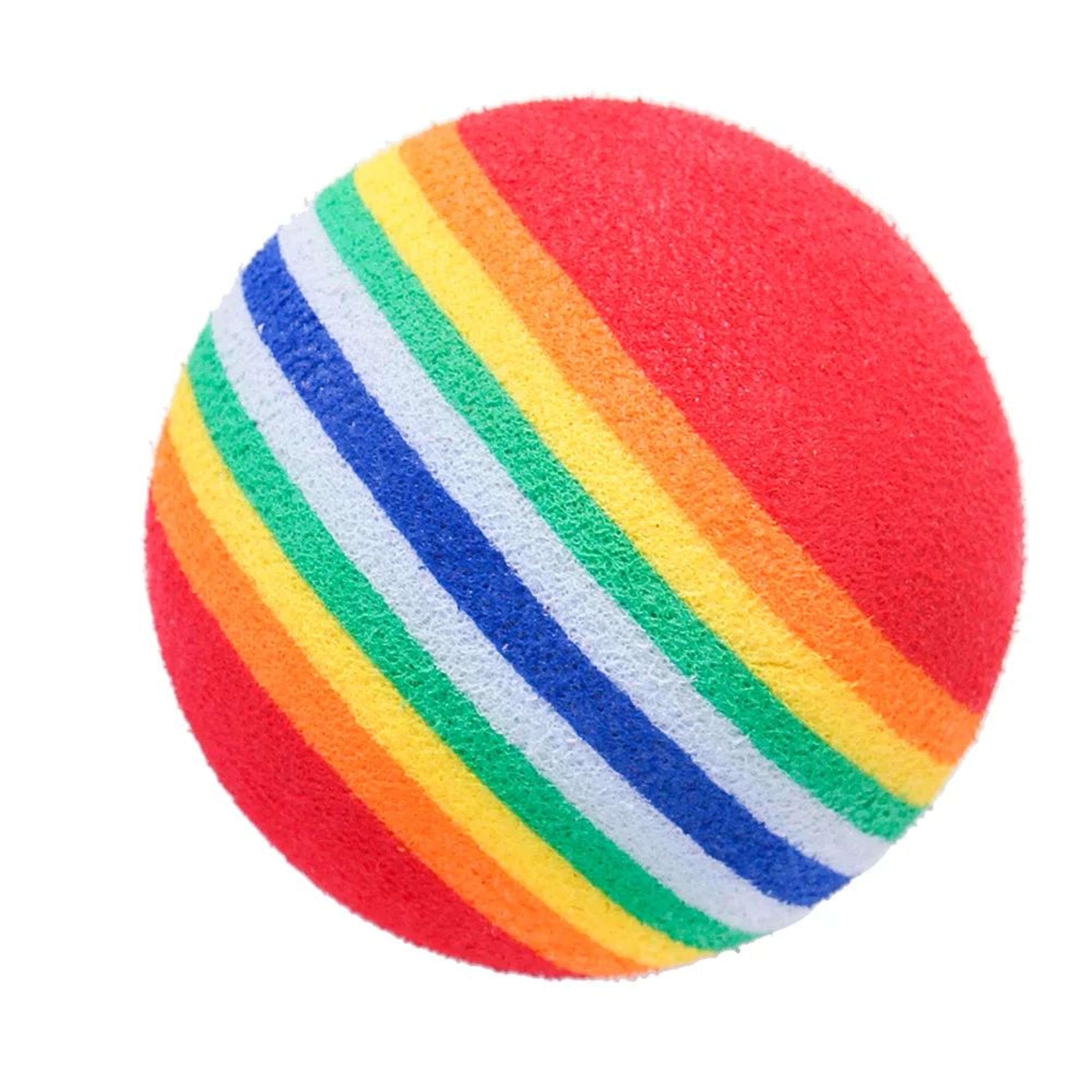 Rainbow EVA Pet Ball Toy  Interactive Rattle Training Ball For Cats  Small Dogs 4