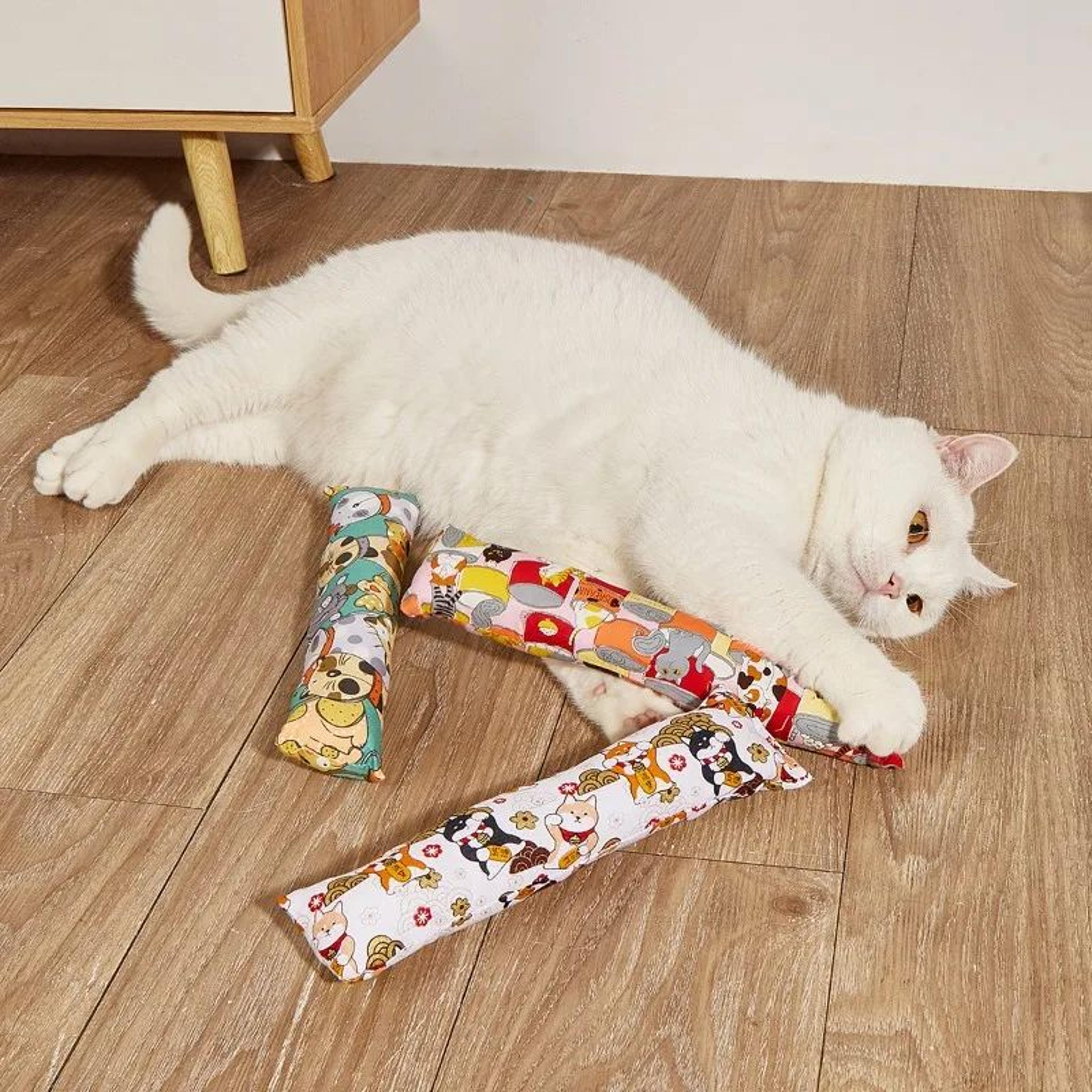 Catnip Stuffed Plush Cat Pillow Toy  ScratchResistant Teething  Stress Relief Toy For Cats 1