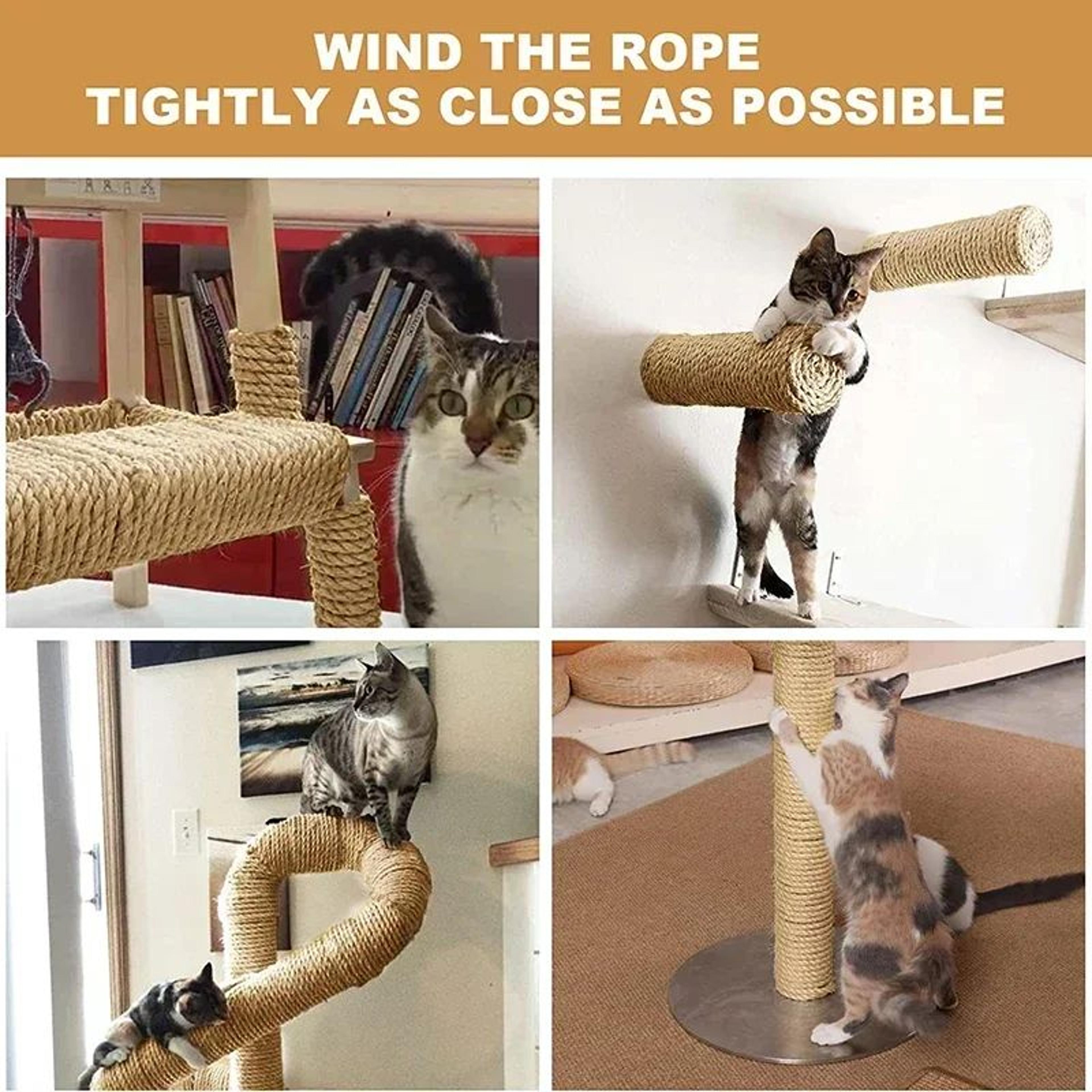 Natural Sisal Cat Scratcher Rope  DIY Scratching Post Replacement For Cat Trees  Furniture Protecti 3