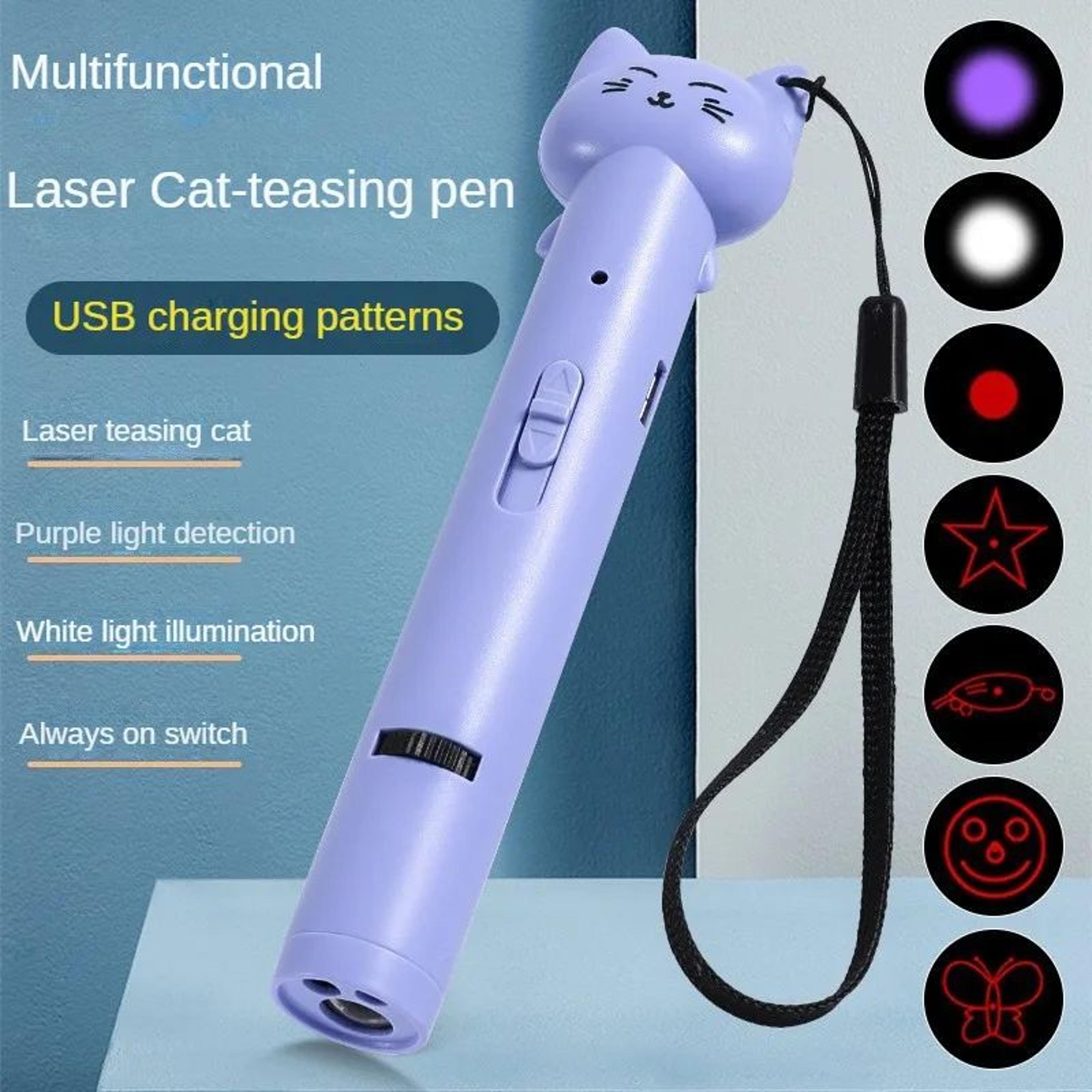 USB Rechargeable Laser Cat Teaser Toy  Interactive Infrared Laser Pointer With Pattern Projection F 7