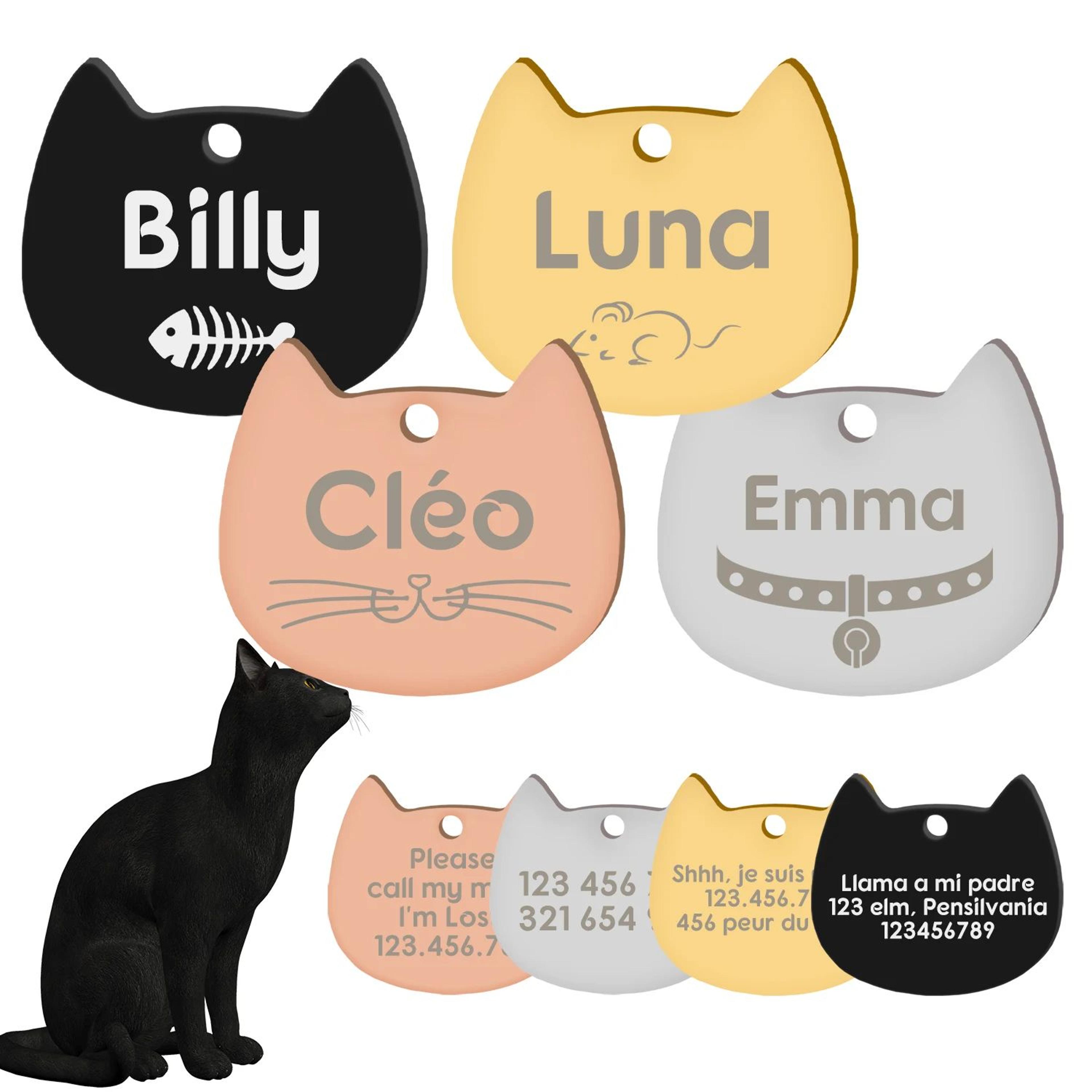 personalized stainless steel pet id tag – custom engraved cat & dog name tag charm with phone number
