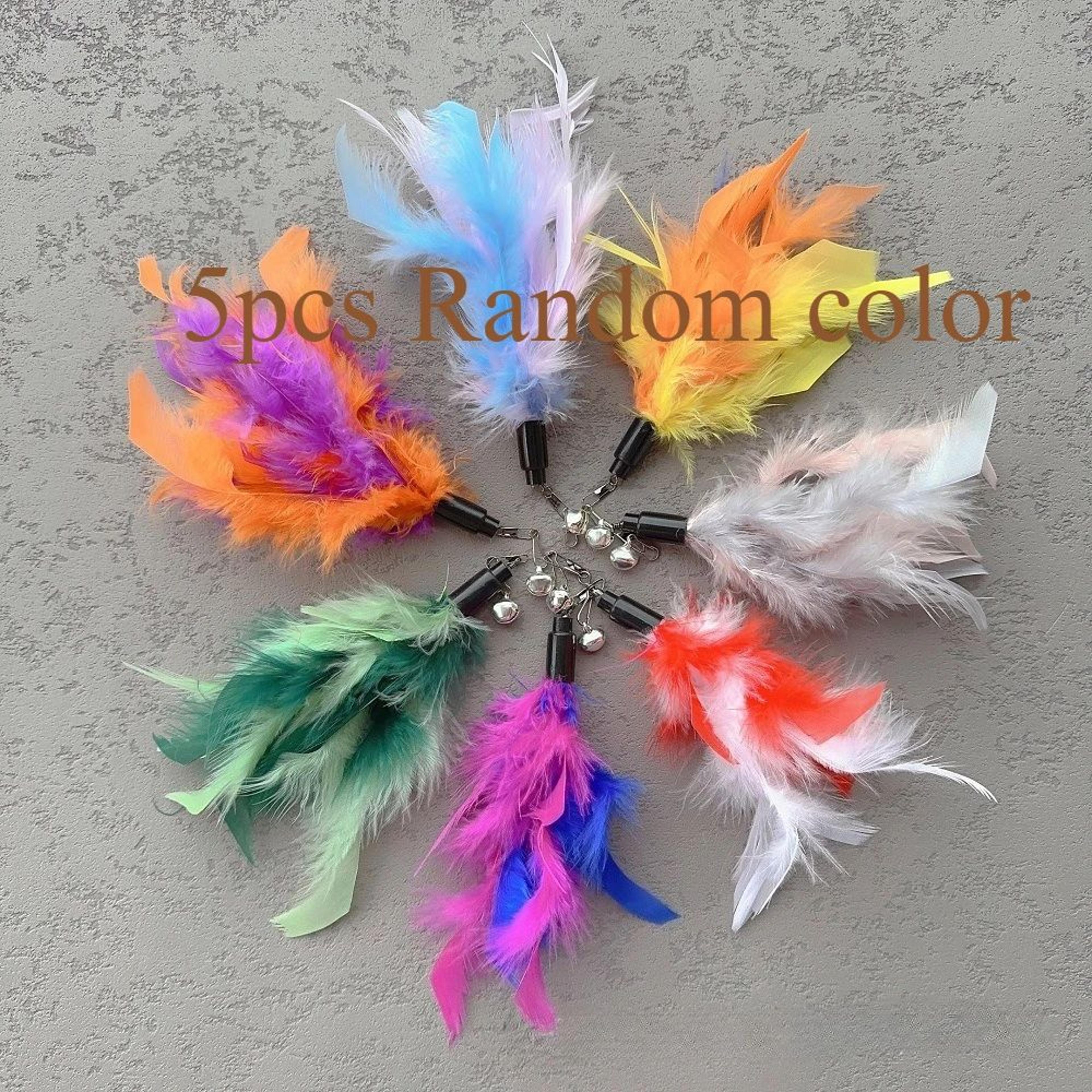DIY Feather Replacement Cat Teaser Toy Refills  Interactive Cat Wand Accessories For Hunting Exerci 8