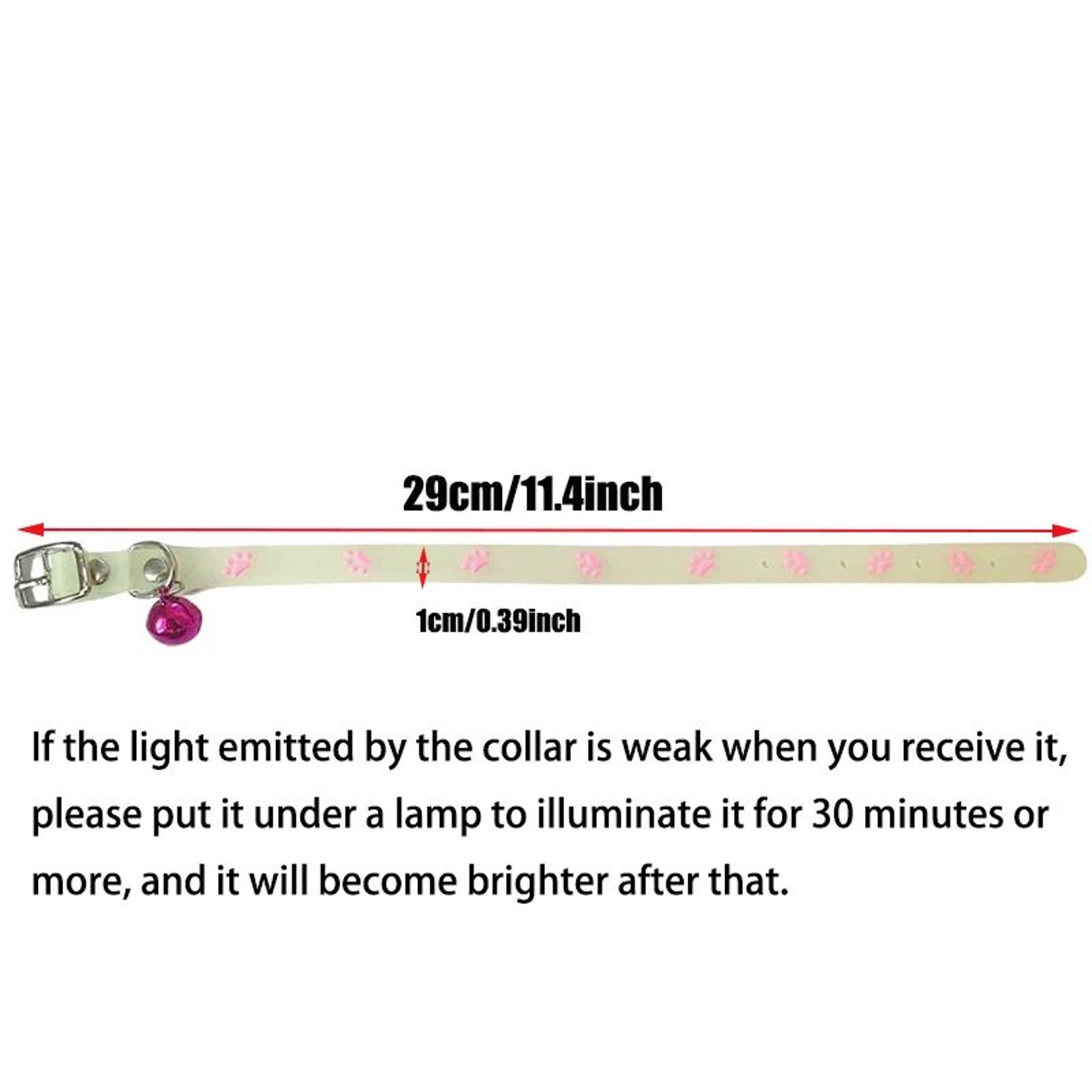 GlowintheDark Paw Print Cat Collar  Adjustable Luminous Pet Collar With Cute Charm For Kittens Cats 2
