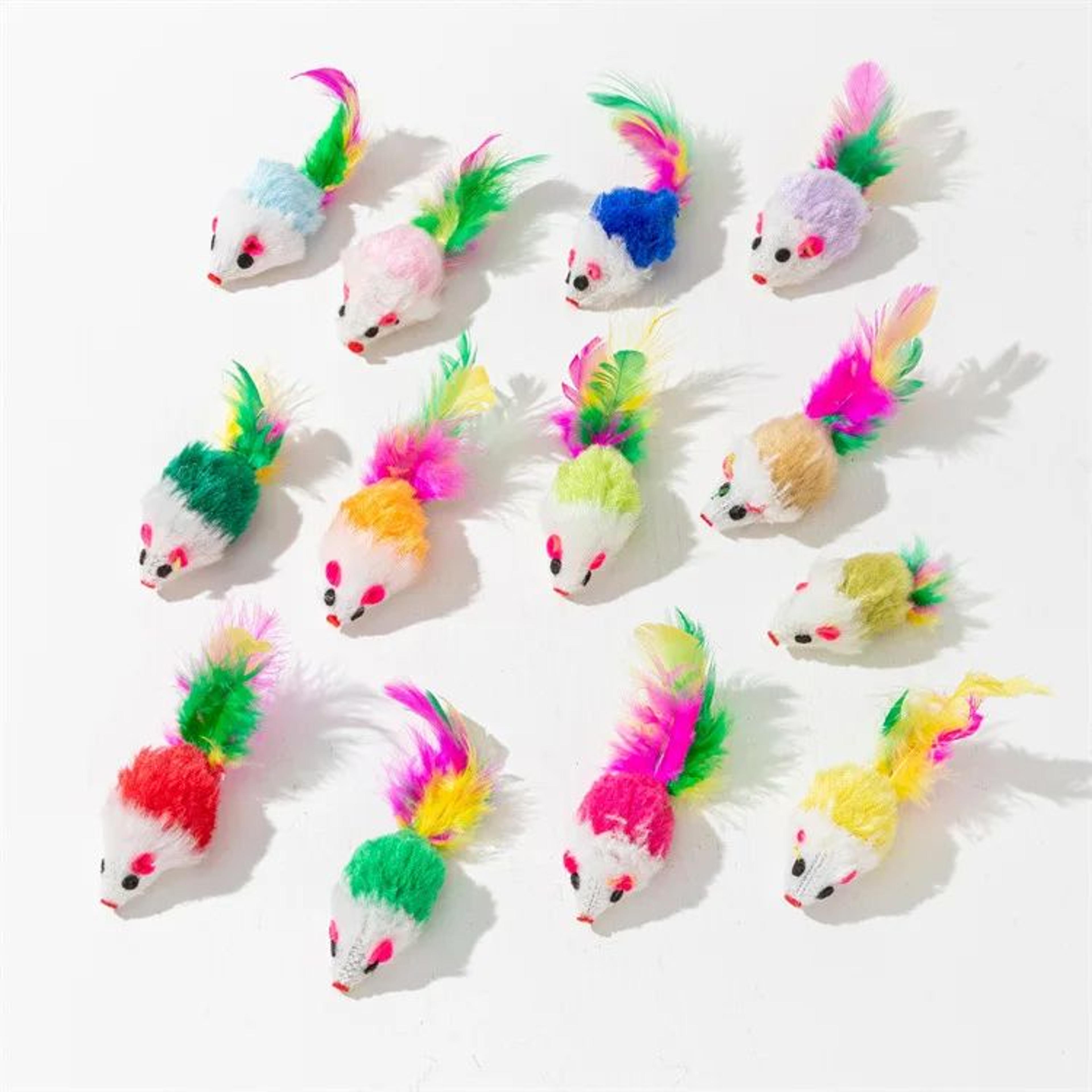 Interactive Cat Feather Toy Refill Set With Bell  Mouse Worm  Foam Ball Teaser Accessories For Kitt
