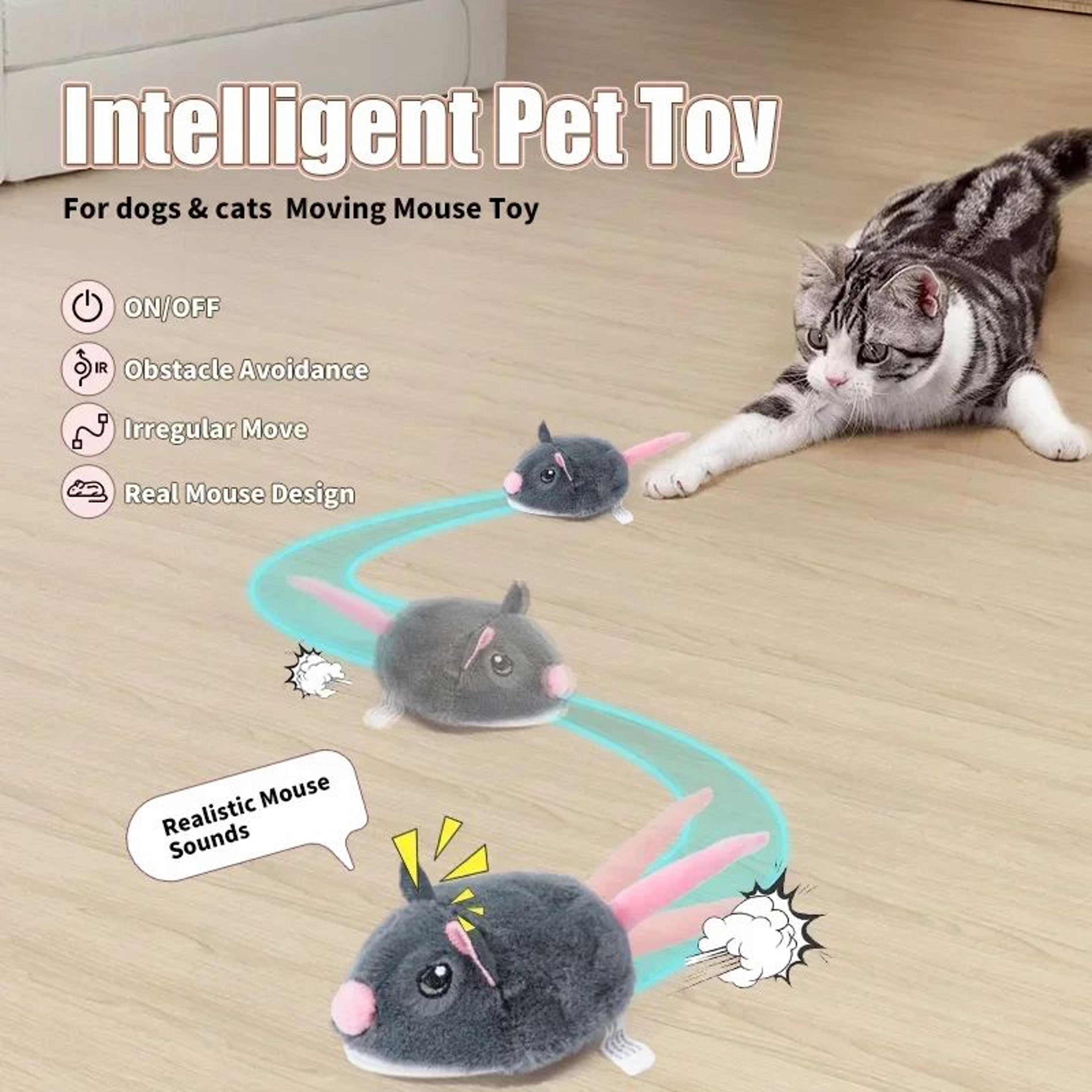Smart Electric Interactive Mouse Cat Toy  Fast Moving Plush Chase Toy For Indoor Cats  Kittens 1