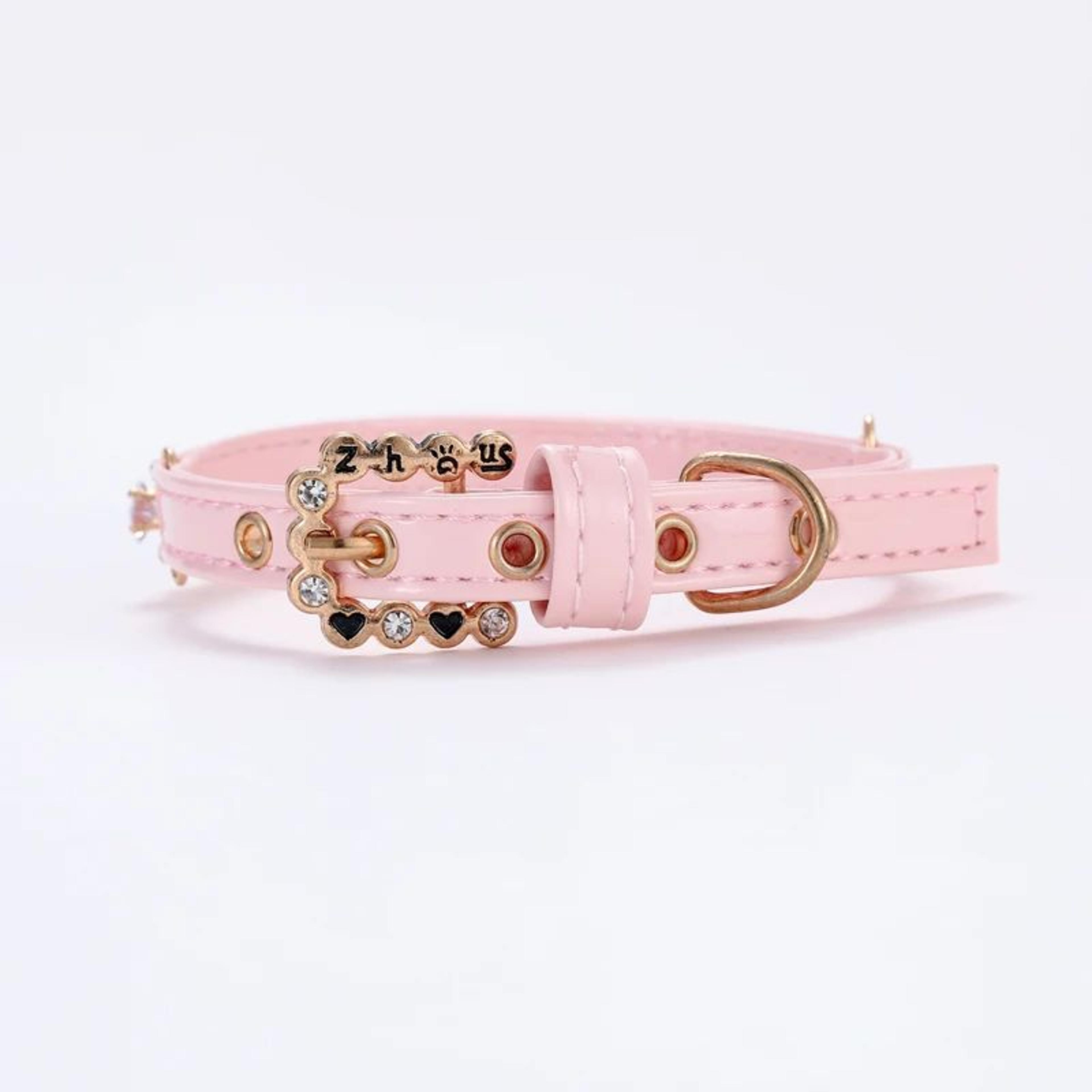Luxury Pearl Cat Collar Necklace  Adjustable Rhinestone Pet Collar With Ribbon For Cats Puppies  Ra 1