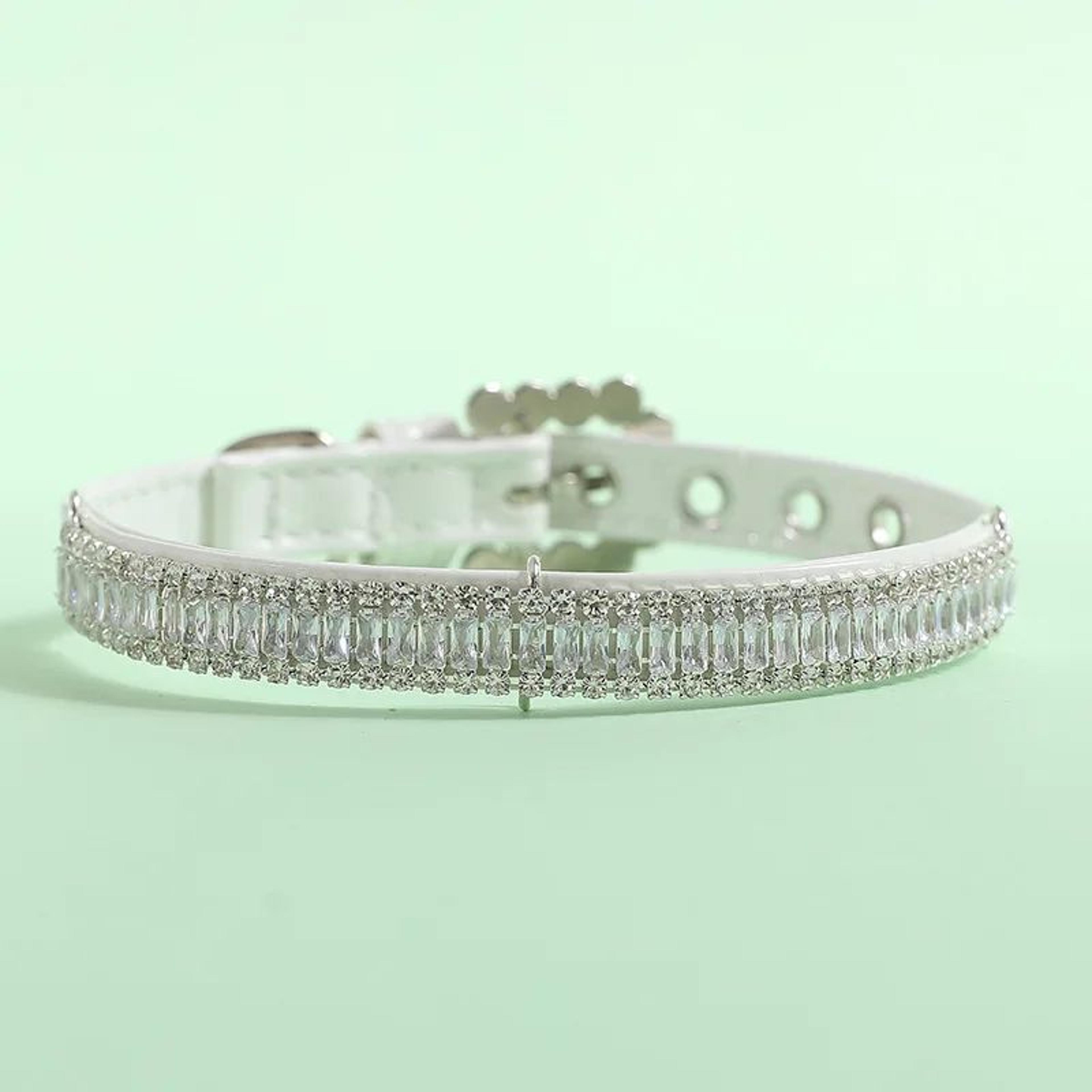 Luxury Pearl Cat Collar Necklace  Adjustable Rhinestone Pet Collar With Ribbon For Cats Puppies  Ra 7