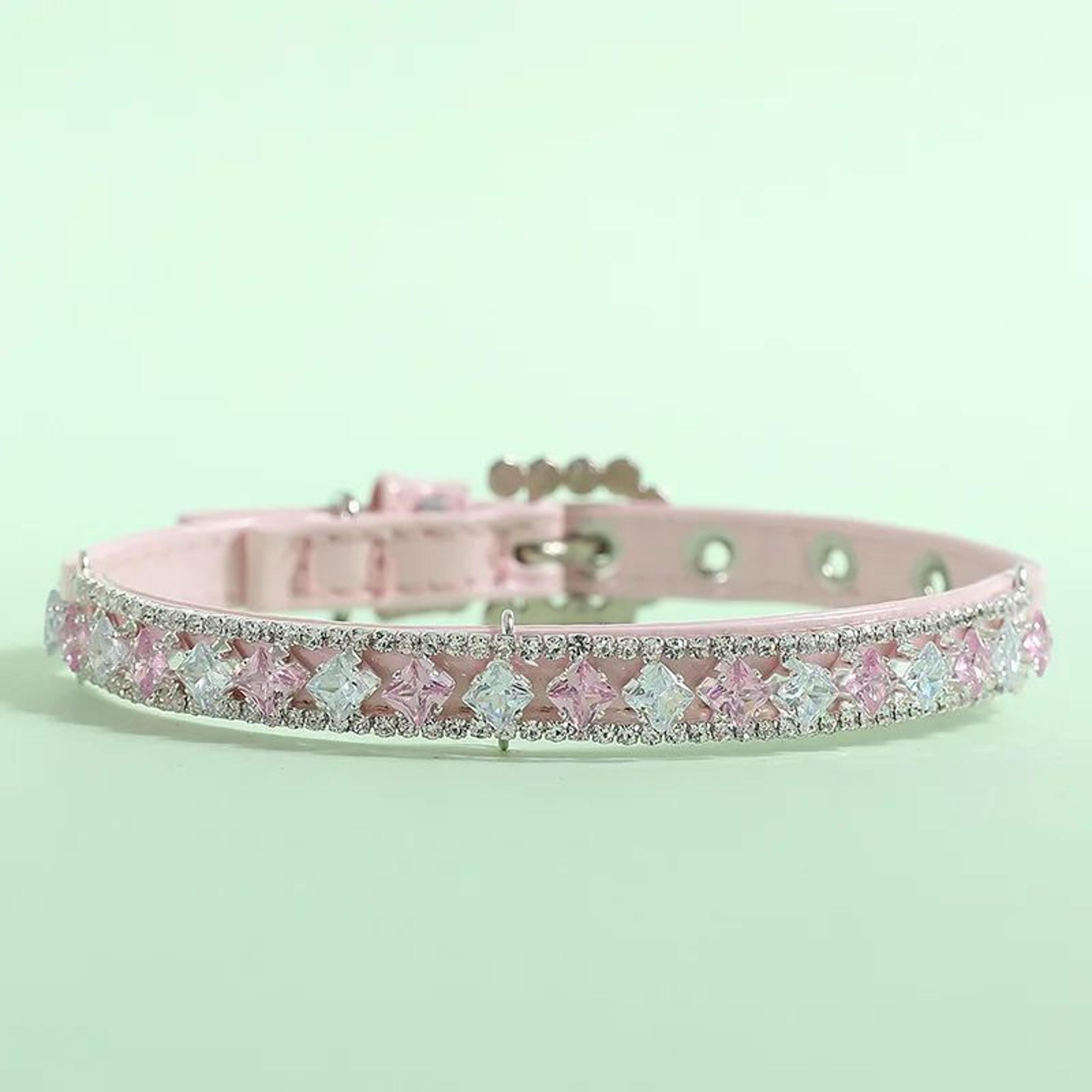 Luxury Pearl Cat Collar Necklace  Adjustable Rhinestone Pet Collar With Ribbon For Cats Puppies  Ra 8