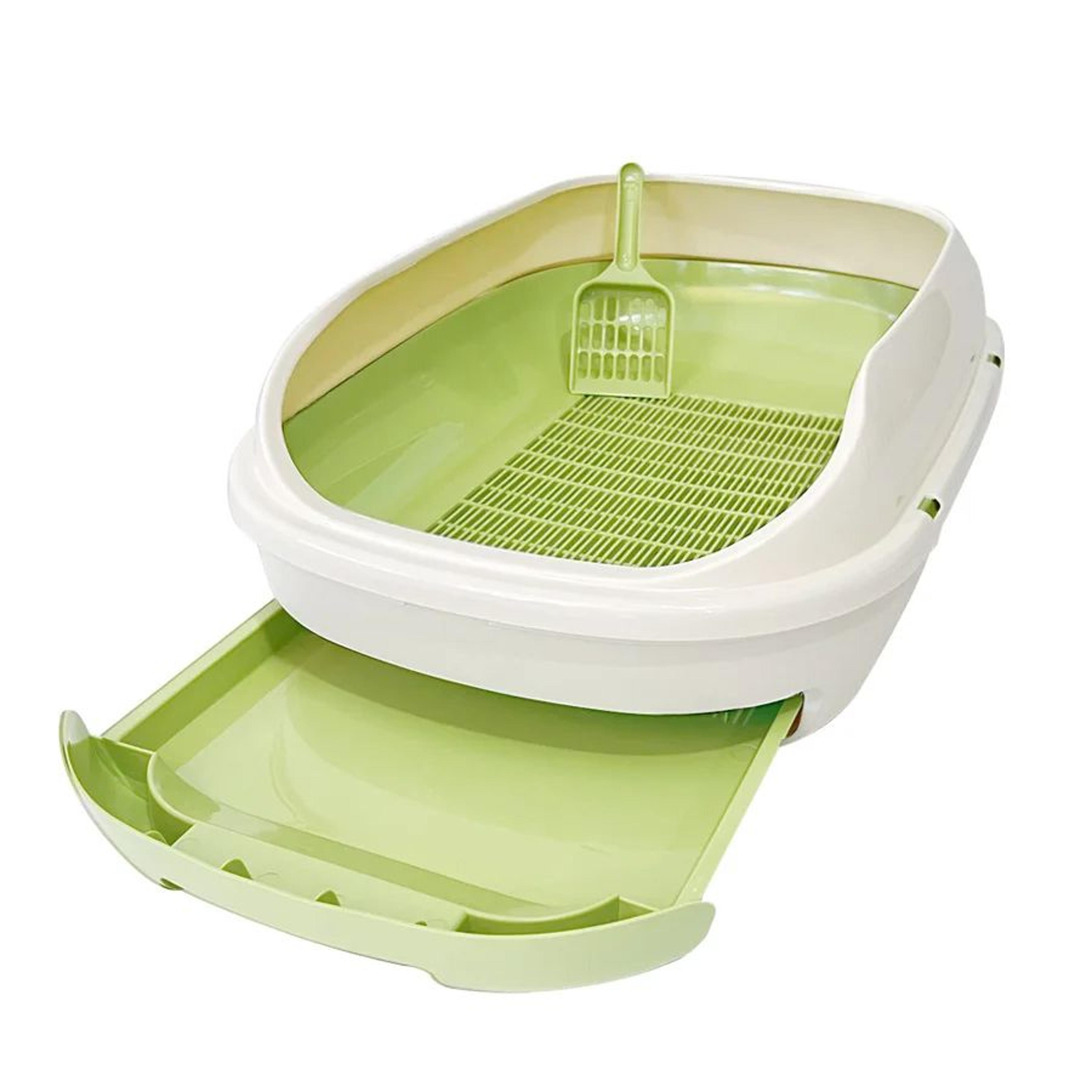 SemiClosed Double Layer Cat Litter Box  Extra Large Drawer Mesh Litter Pan For Pine Pellet Litter S 6