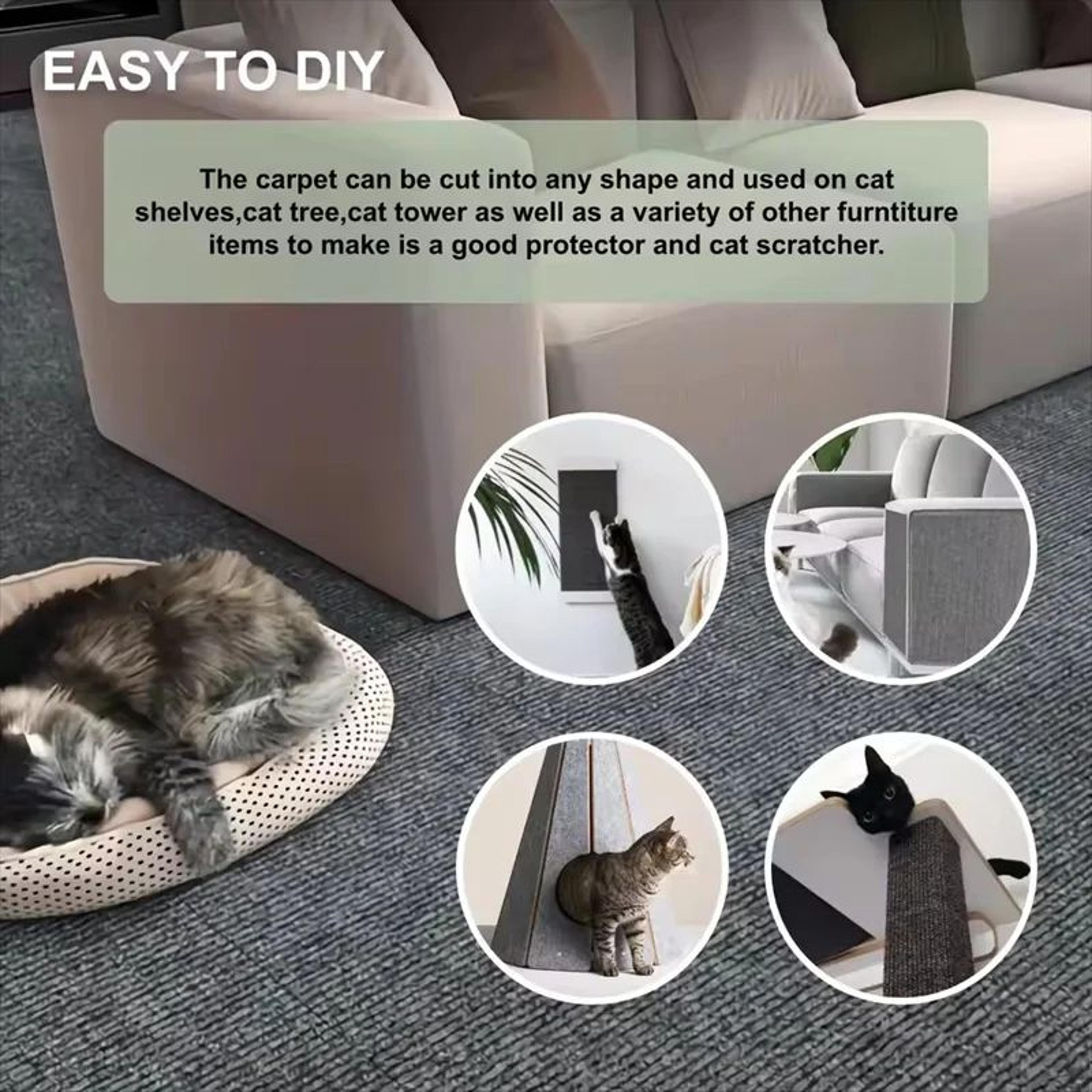 SelfAdhesive Cat Scratch Protection Mat  Trimmable Carpet Scratch Board For Sofa Walls  Furniture 4