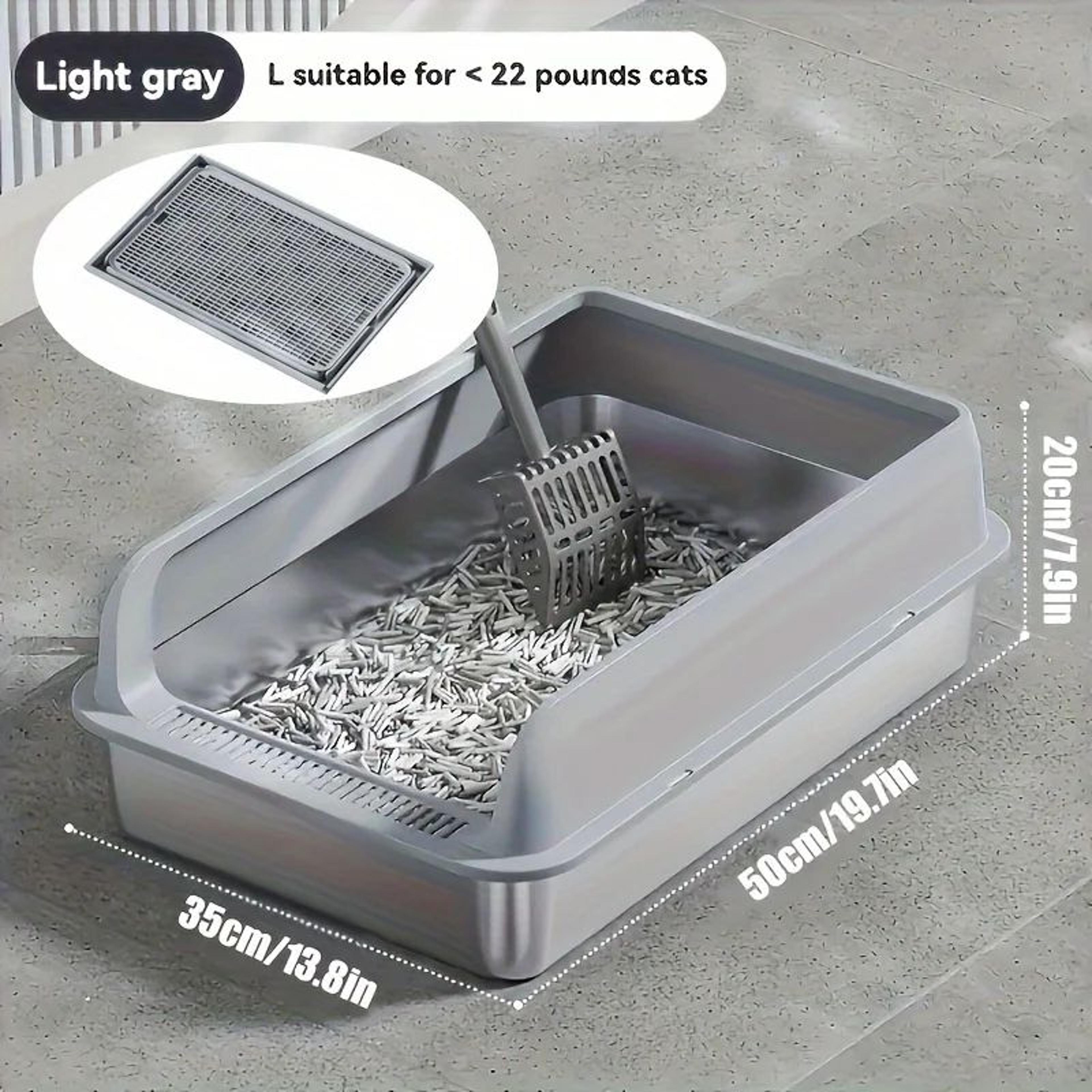 KEMORELA XL Stainless Steel Cat Litter Box With Lid  Enclosed HighSided LeakProof Odor Control Litt 11
