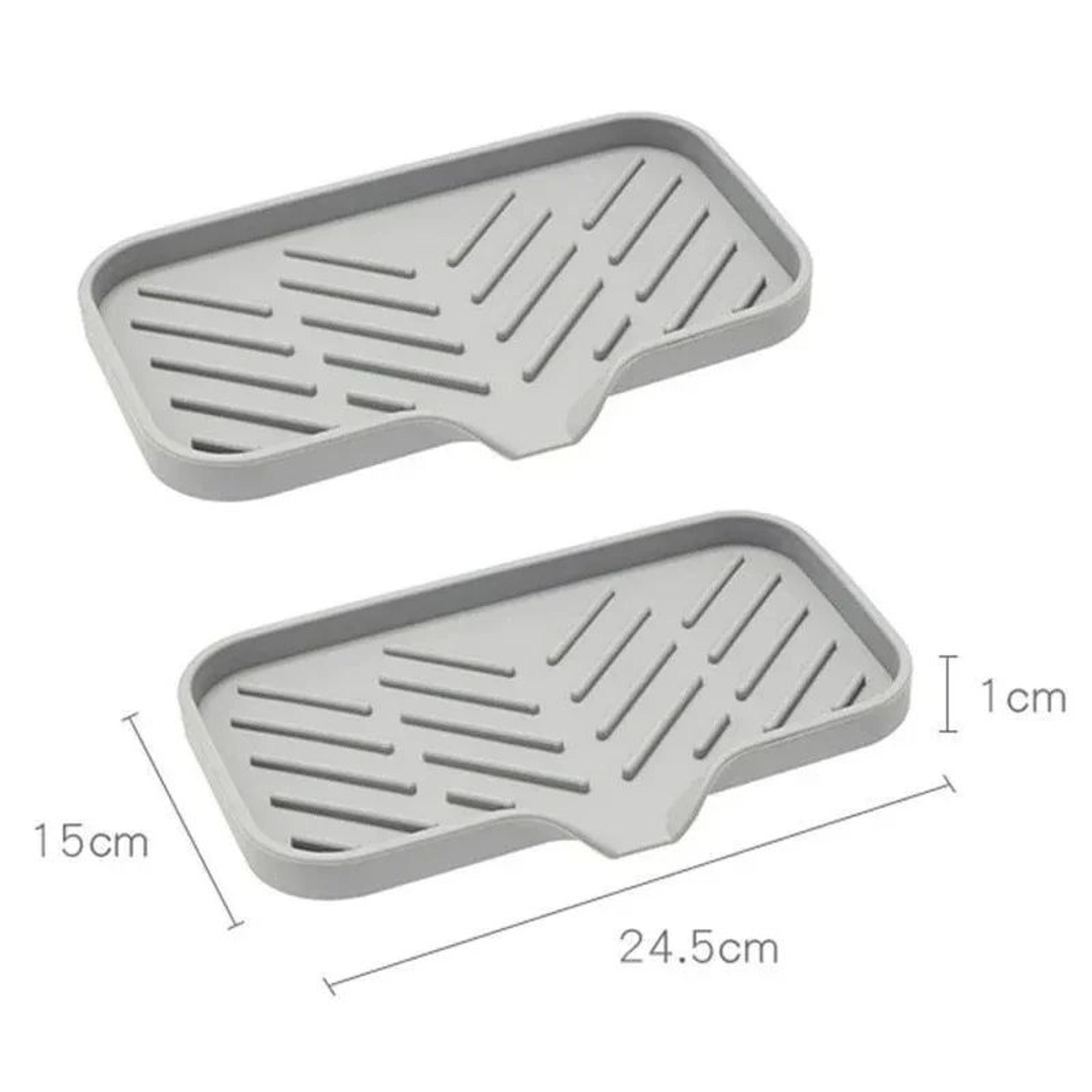 Silicone Sink Organizer Tray With Drain  Kitchen Soap Sponge  Scrubber Holder Countertop Storage Ra 8