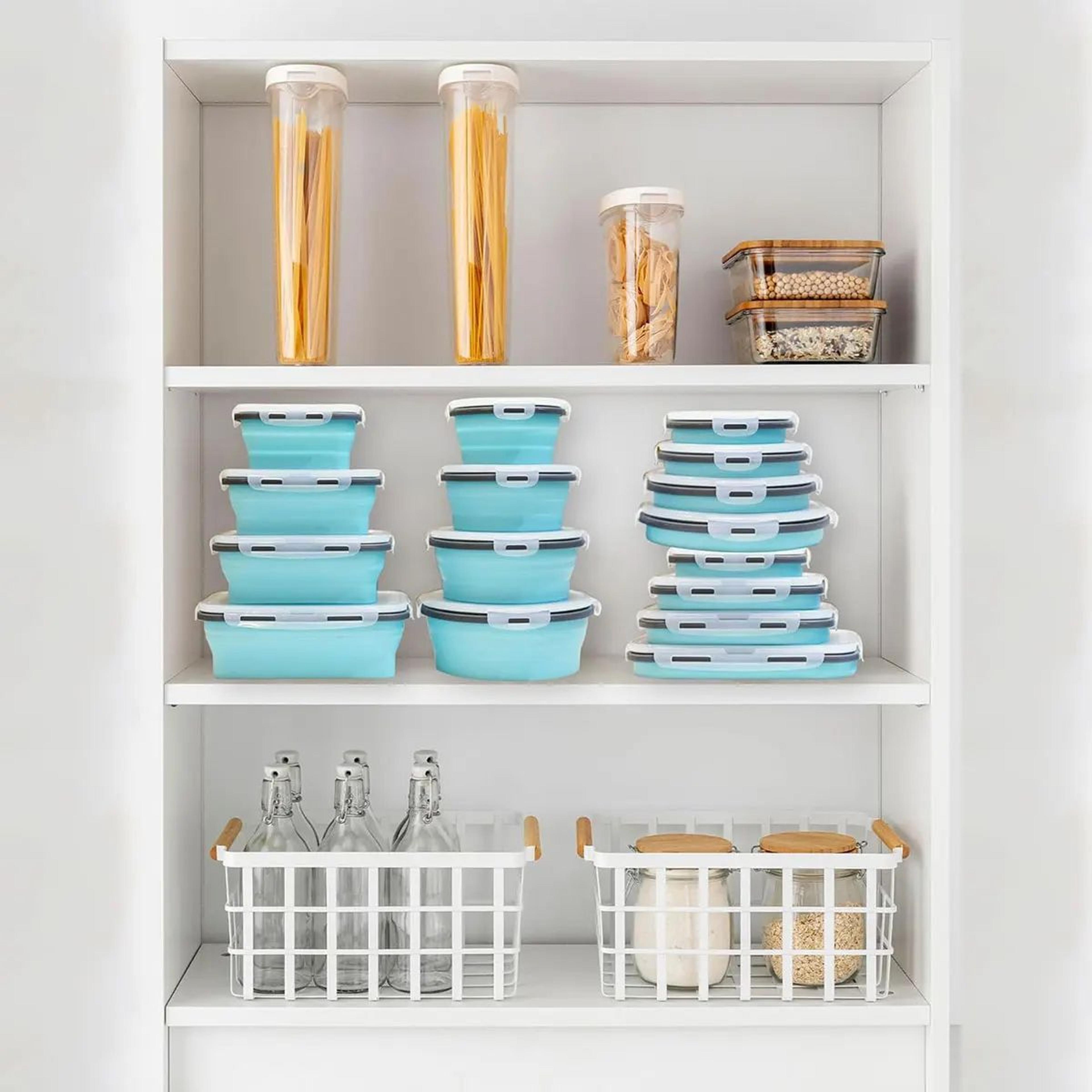 Collapsible Silicone Food Storage Containers With Lids  Foldable Freezer  Dishwasher Safe Lunch Box 3